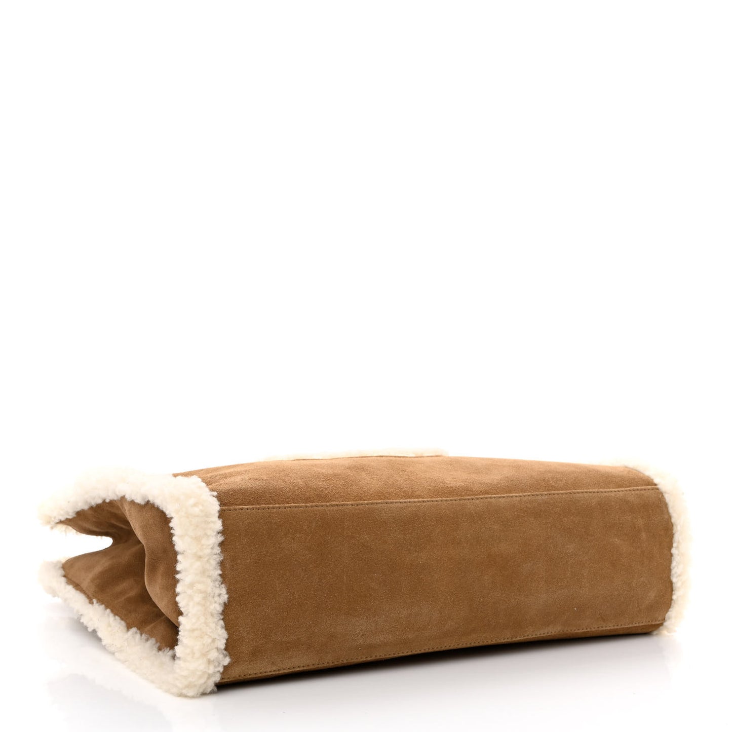 X UGG Suede Shearling Medium Shopping Bag Chestnut