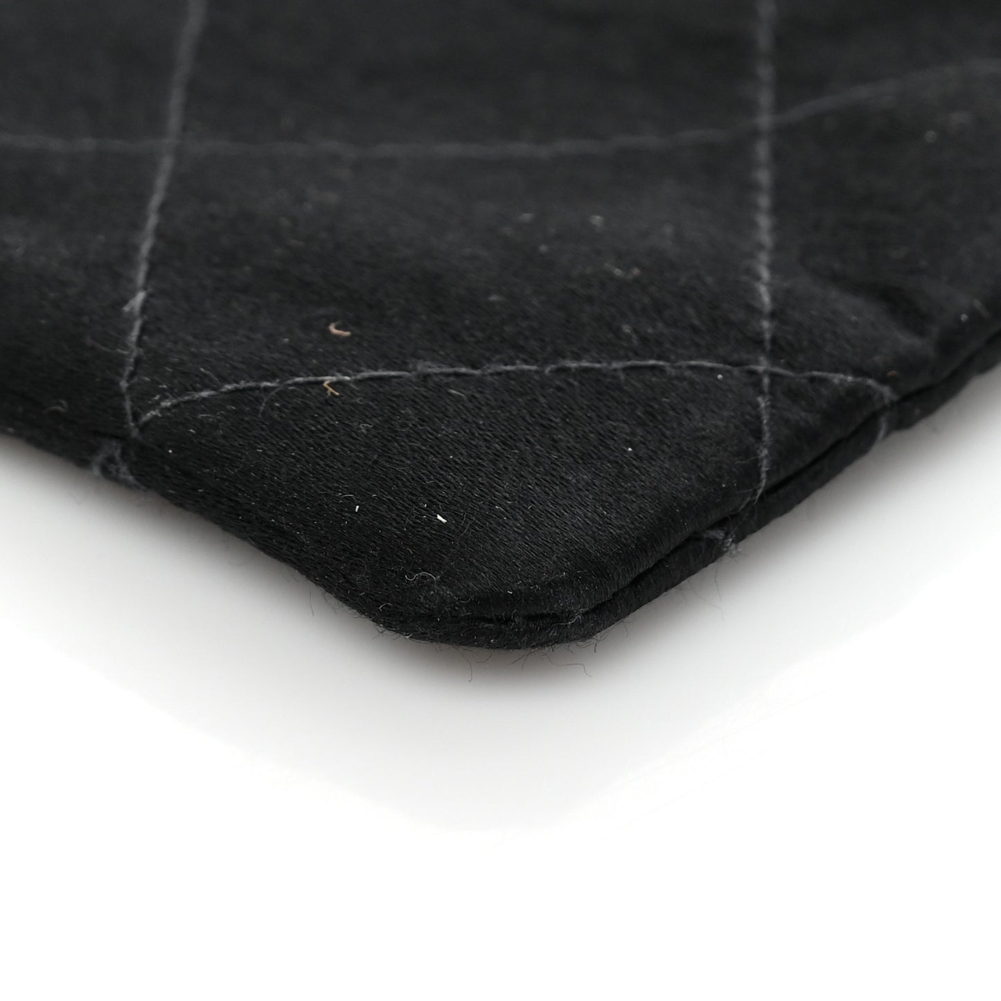 Satin Stitched Cutout Handle Clutch Black