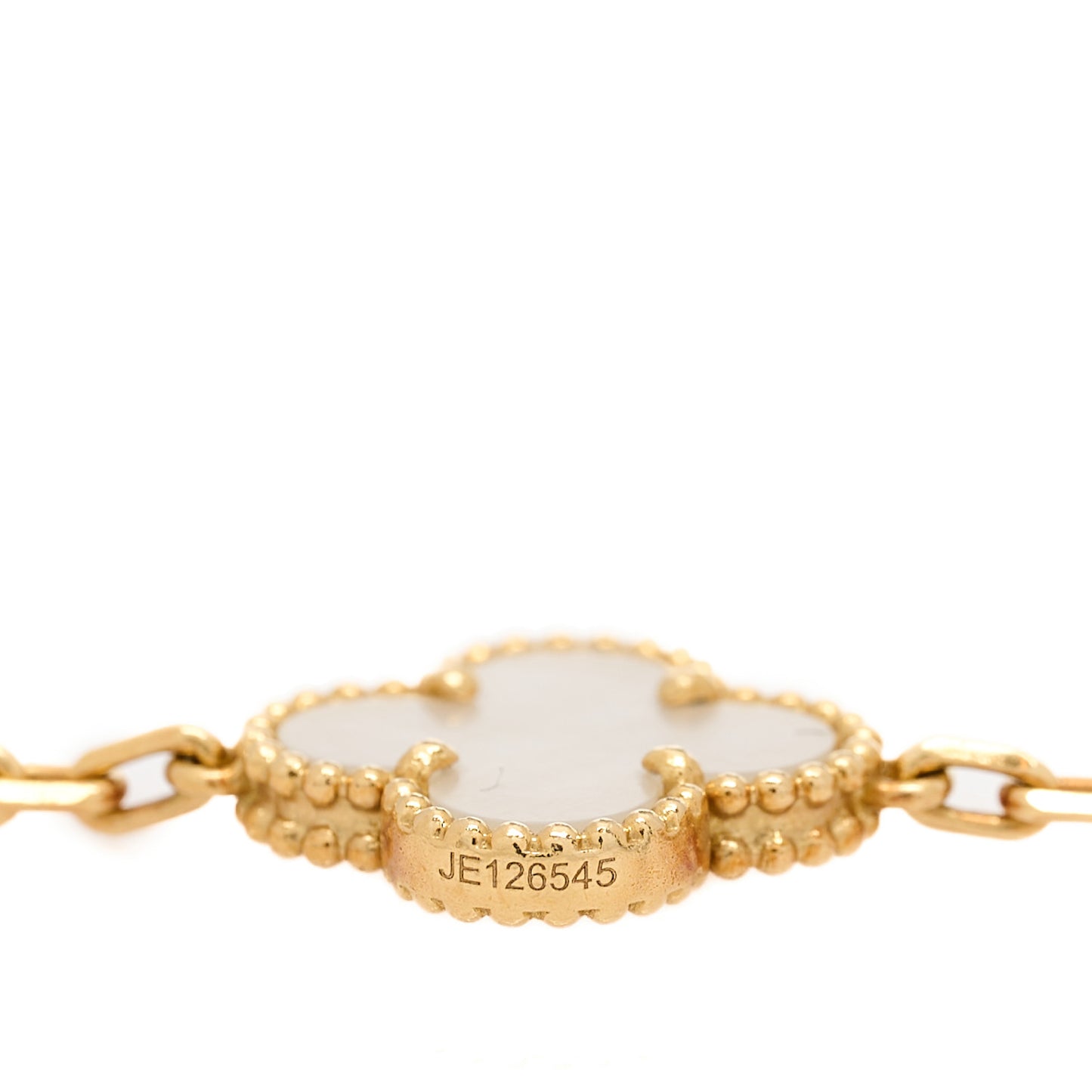 18K Yellow Gold Mother of Pearl 5 Motifs Vintage Alhambra Bracelet