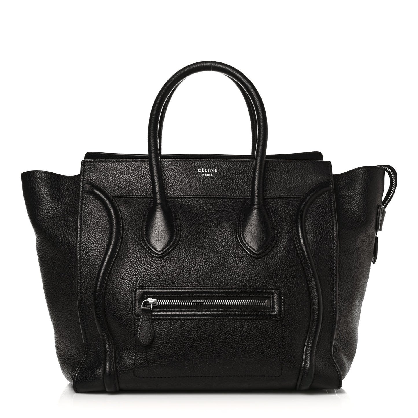 Drummed Calfskin Medium Luggage Black