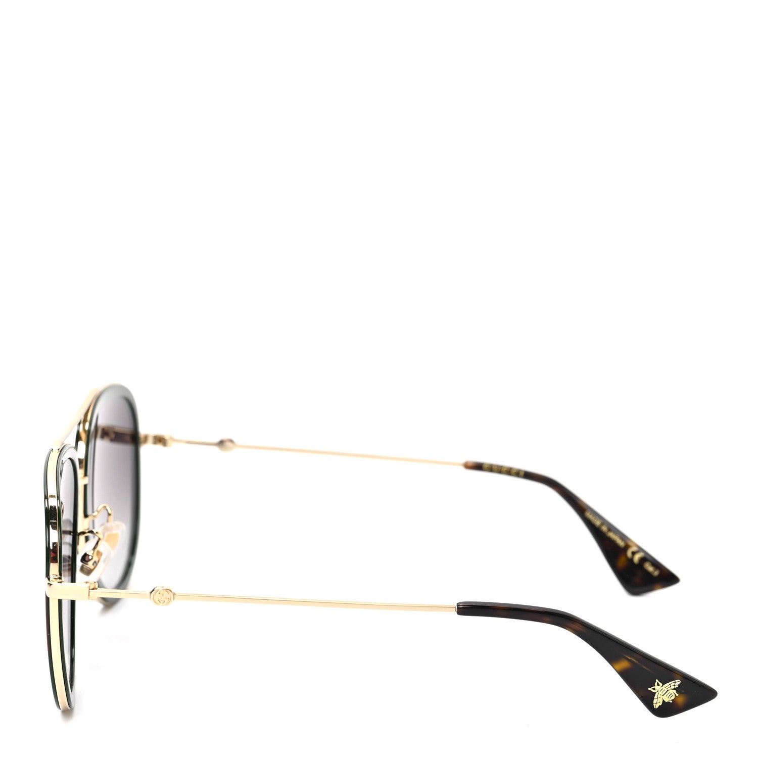Gucci Metal Web Aviator Sunglasses GG0062S Green Red 3 of 7