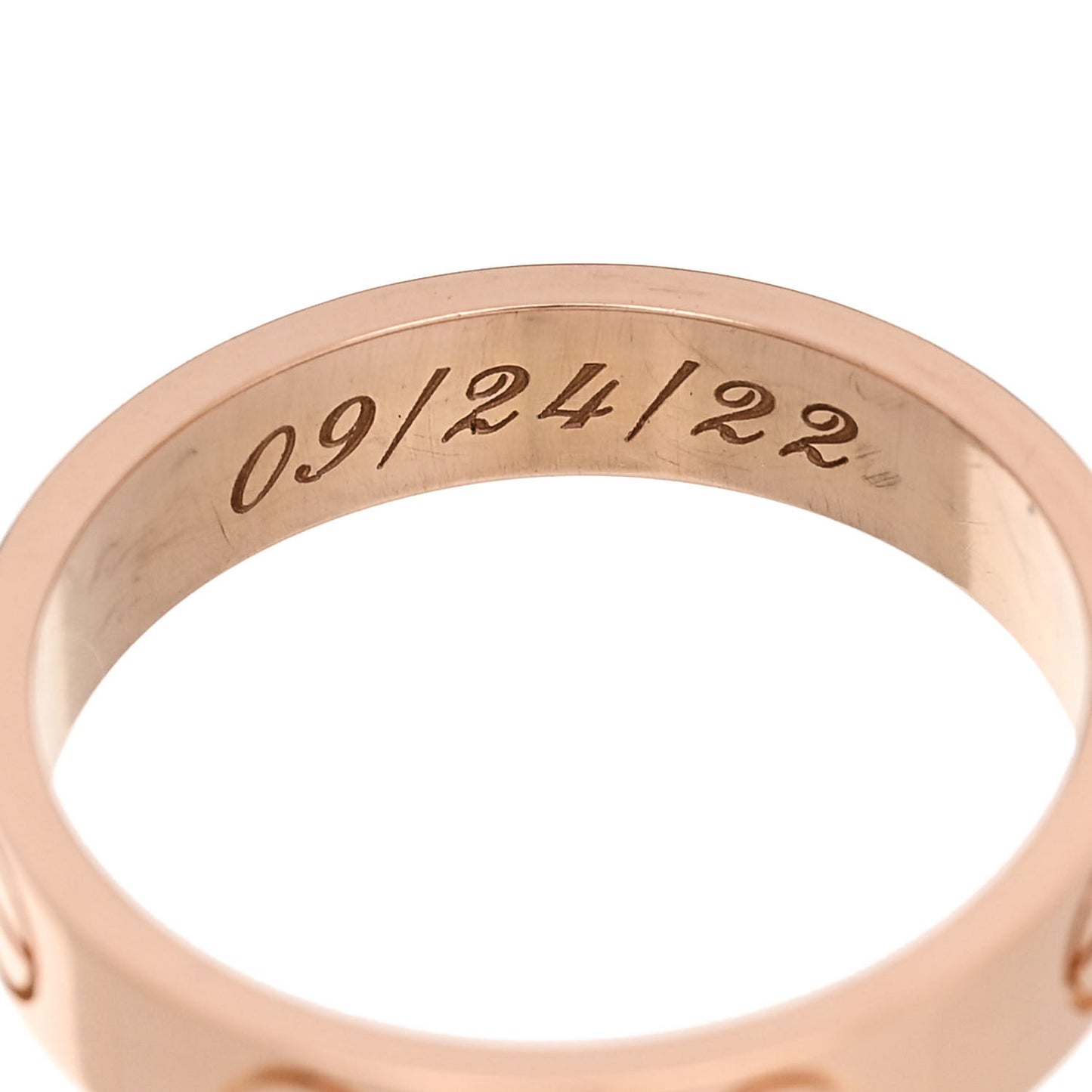 18K Pink Gold 3.5mm LOVE Wedding Band Ring 48 4.5