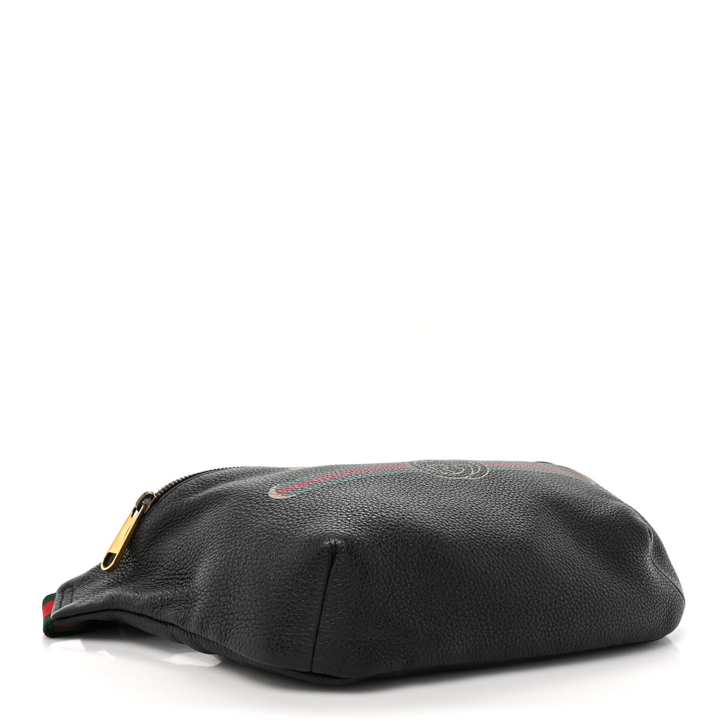 Grained Calfskin Logo Belt Bag Black