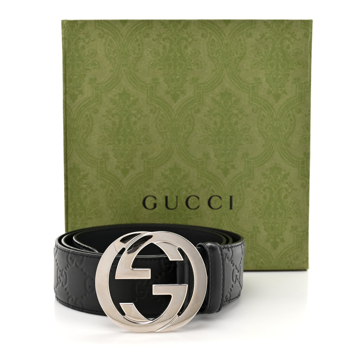Guccissima Signature Interlocking G 40mm Belt 95 38 Black