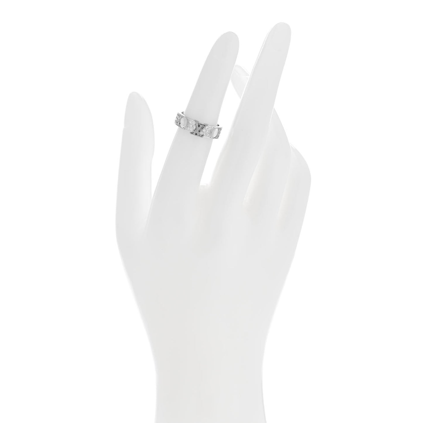 18K White Gold Diamond Empreinte Pave Ring 50 5.25