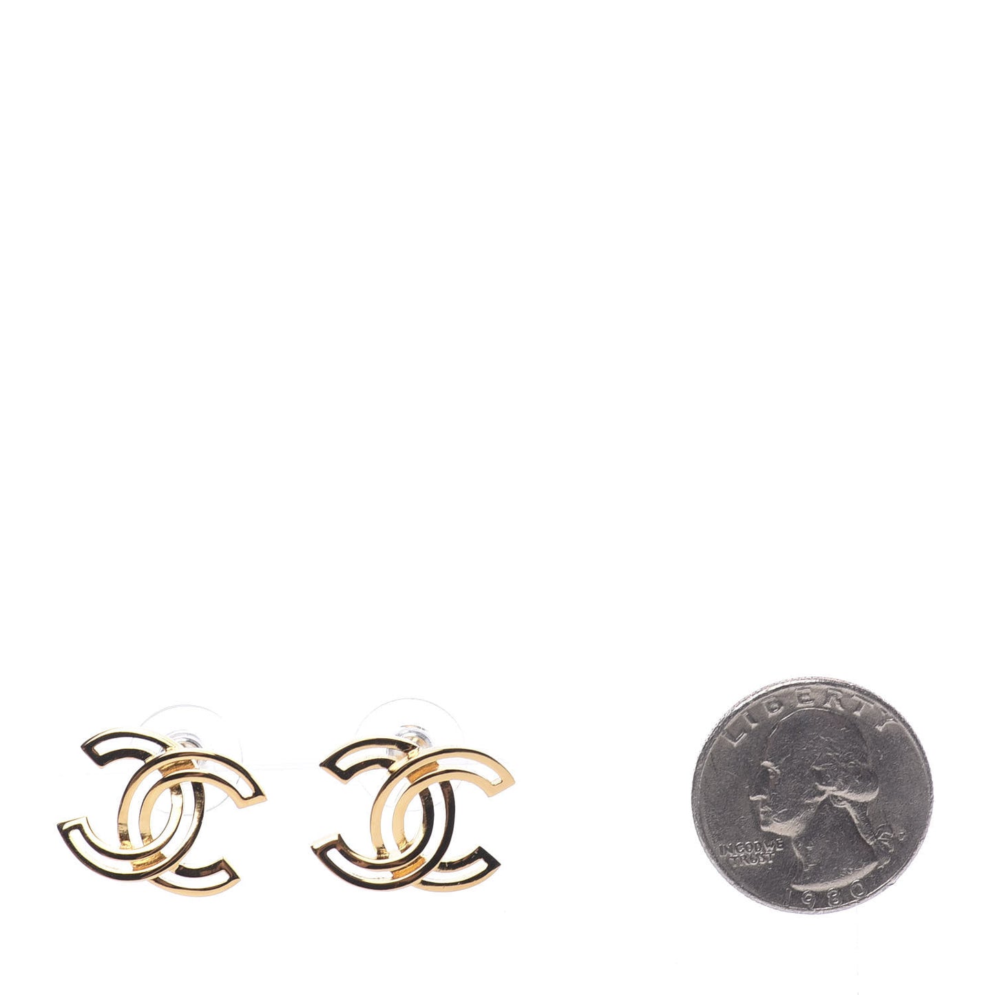 Metal Obazine CC Earrings Gold