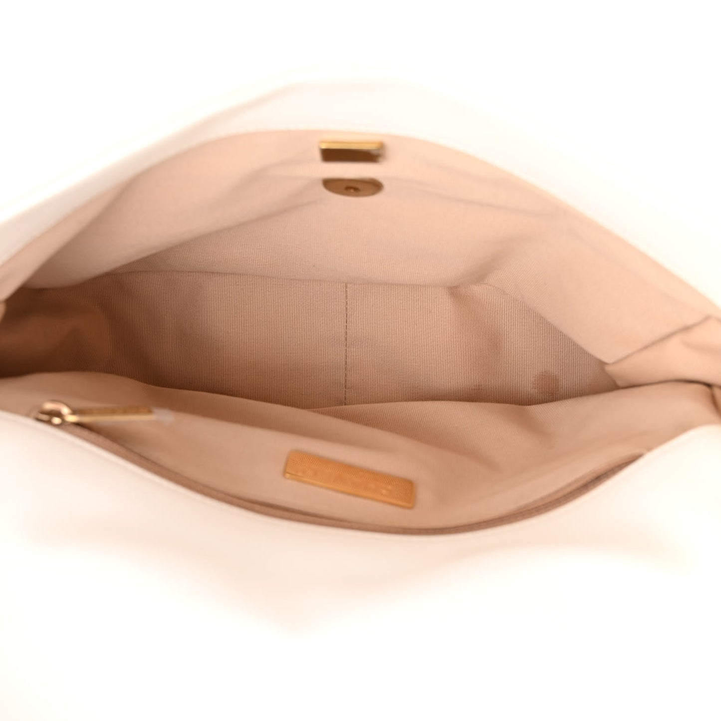 Goatskin Quilted Large Chanel 19 Flap White