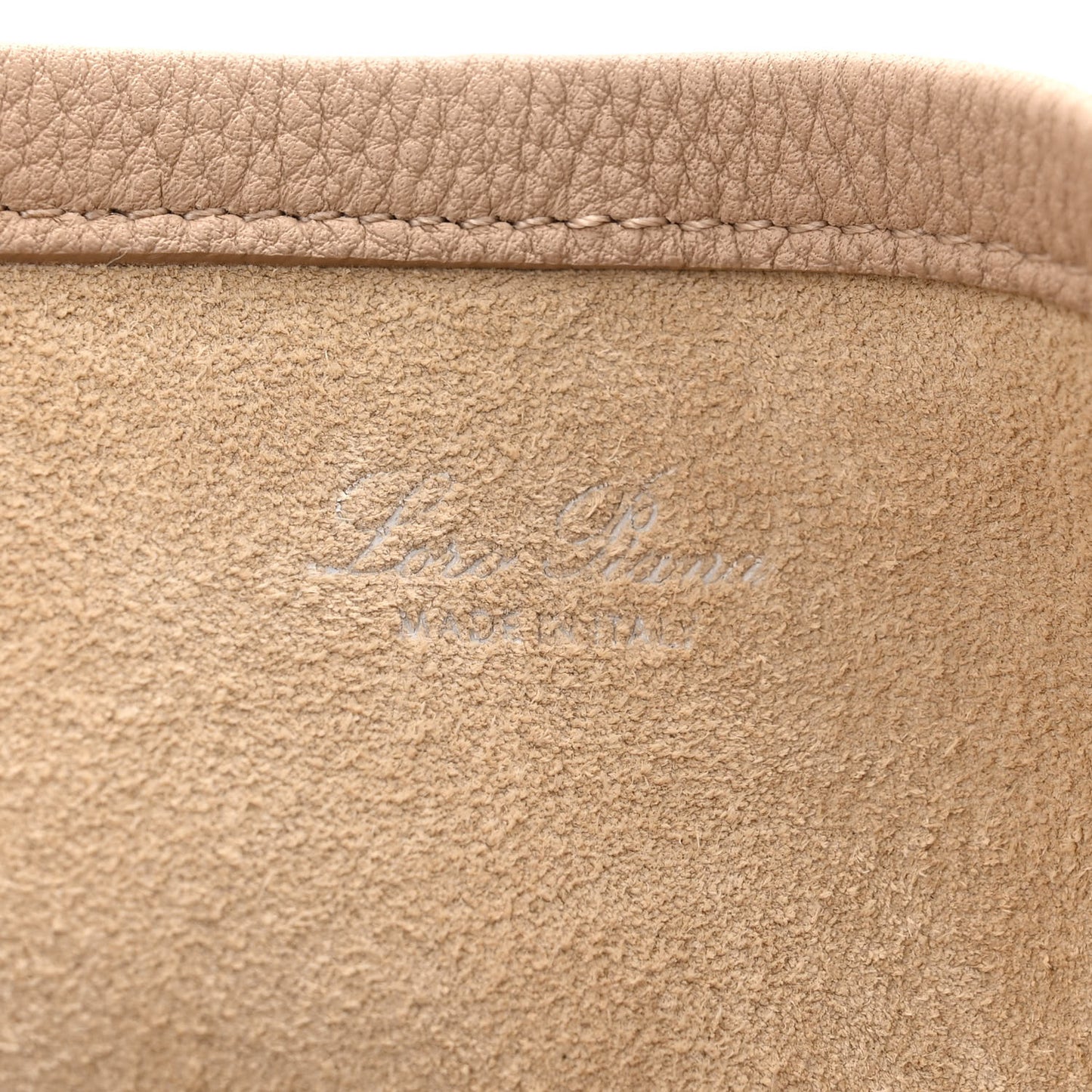 Grained Calfskin Large Bale Bag Light Mastic