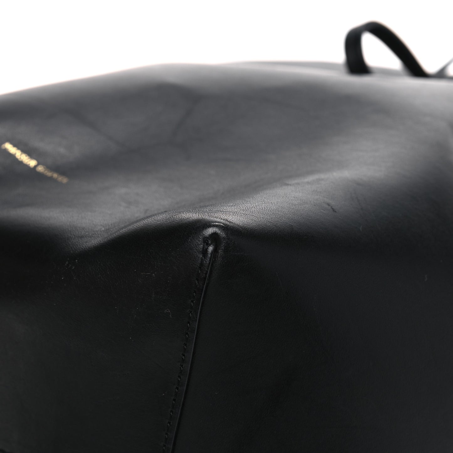 Vegetable Tanned Calfskin Bucket Bag Black Ballerina