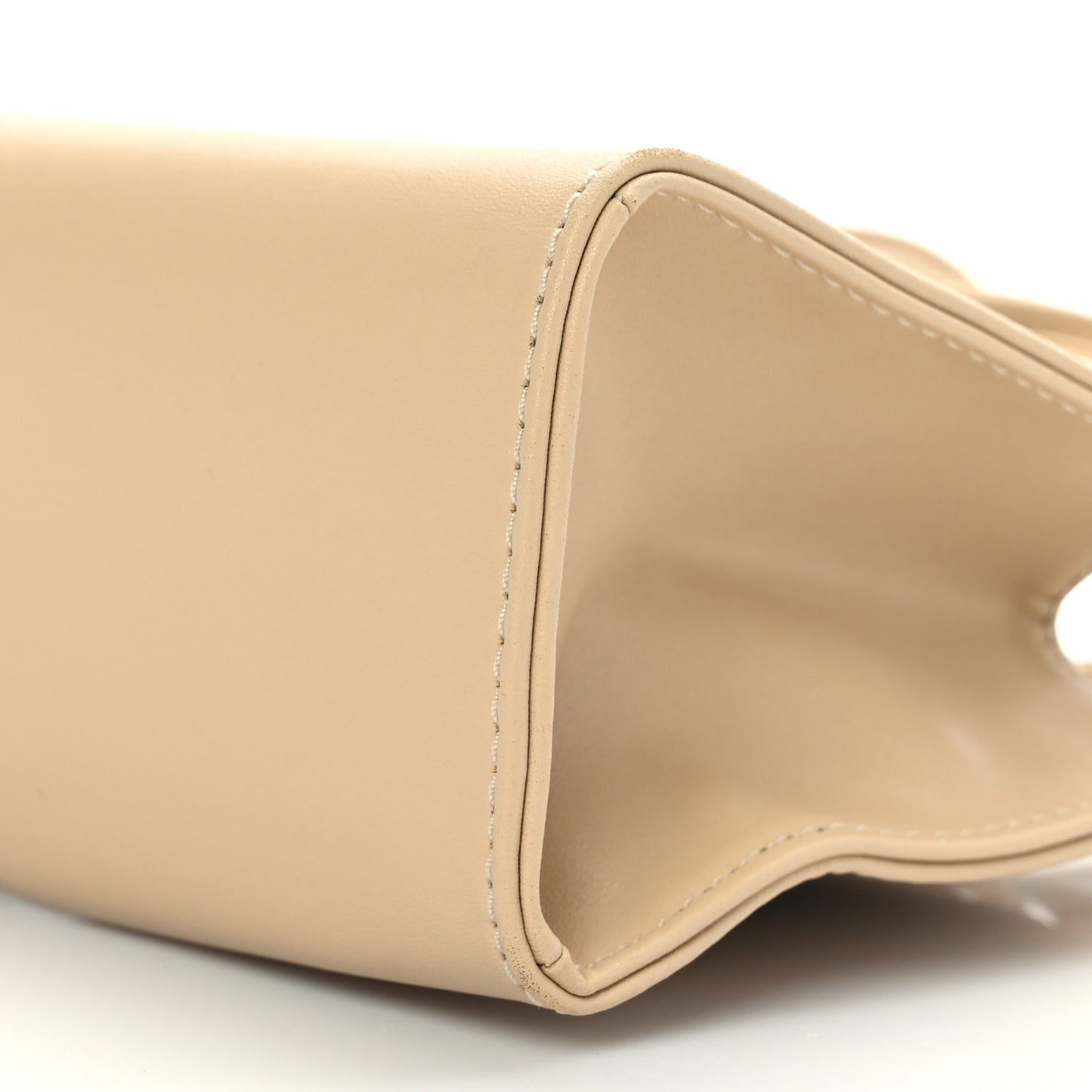 Vegan Leather Small Shopping Bag Cream