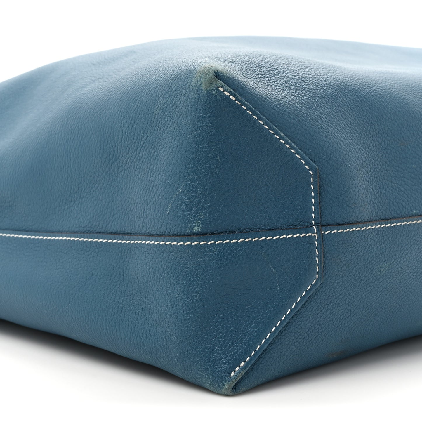 Taurillon Clemence Double Sens 45 Reversible Tote Bleu Izmir Etain