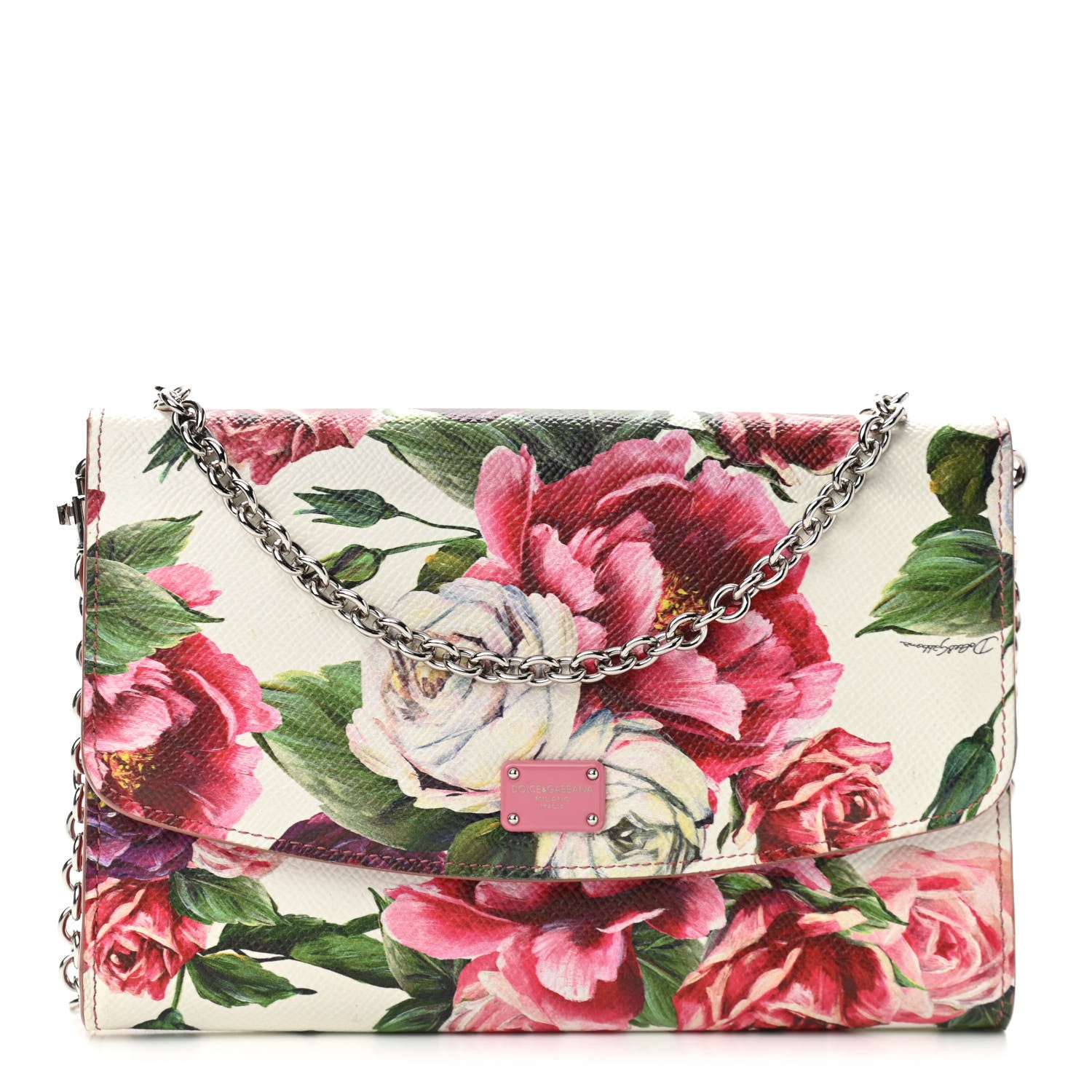 Dolce & Gabbana Dauphine Floral Print Wallet On Chain Multicolor 1 of 9