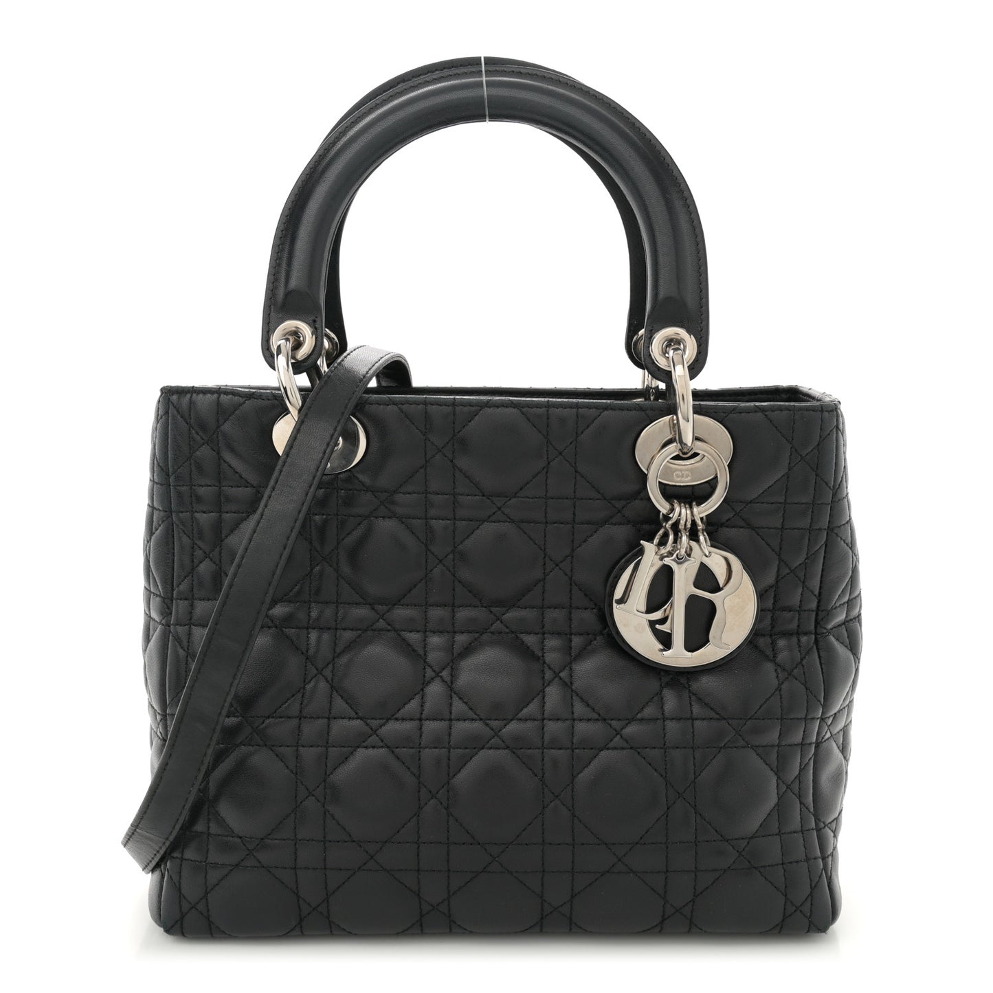 Lambskin Cannage Medium Lady Dior Black