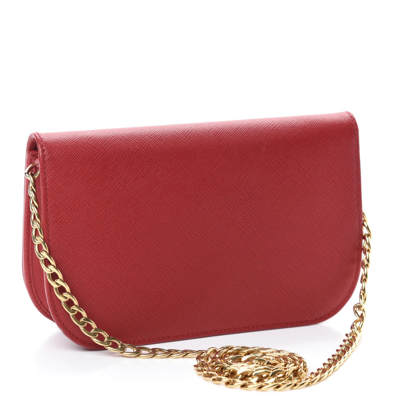 Saffiano Chain Wallet Fuoco