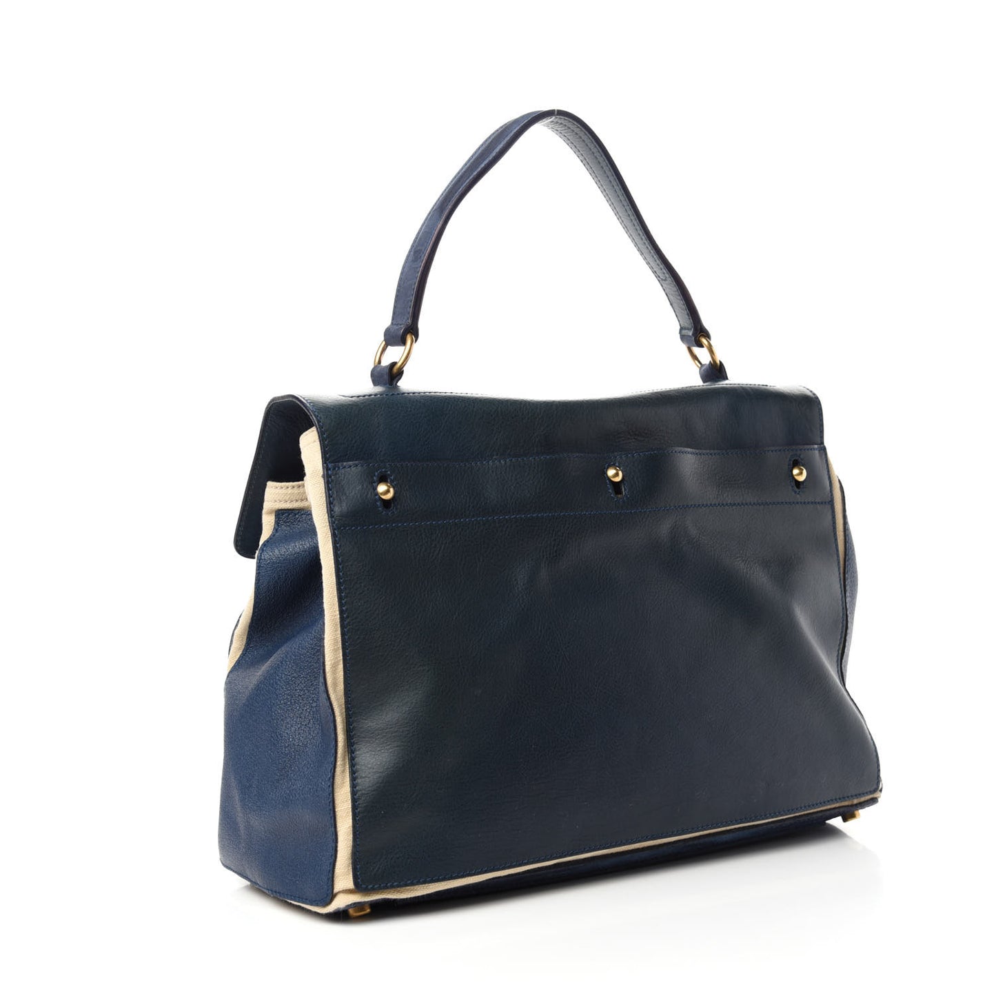 Calfskin Nubuck Crocodile Embossed Large Muse Two Blue