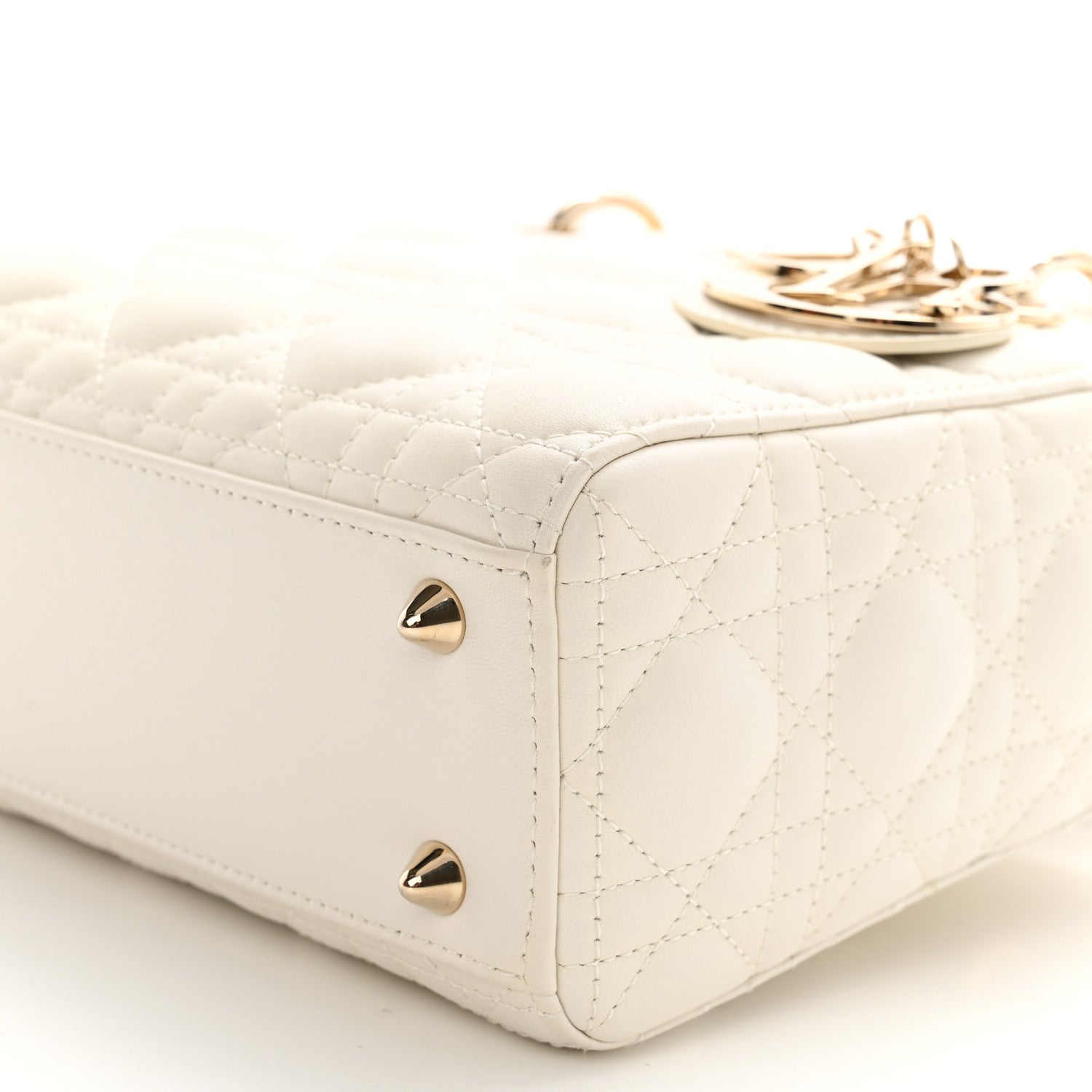 Christian Dior Lambskin Cannage Small My ABCDior Lady Dior White 10 of 11