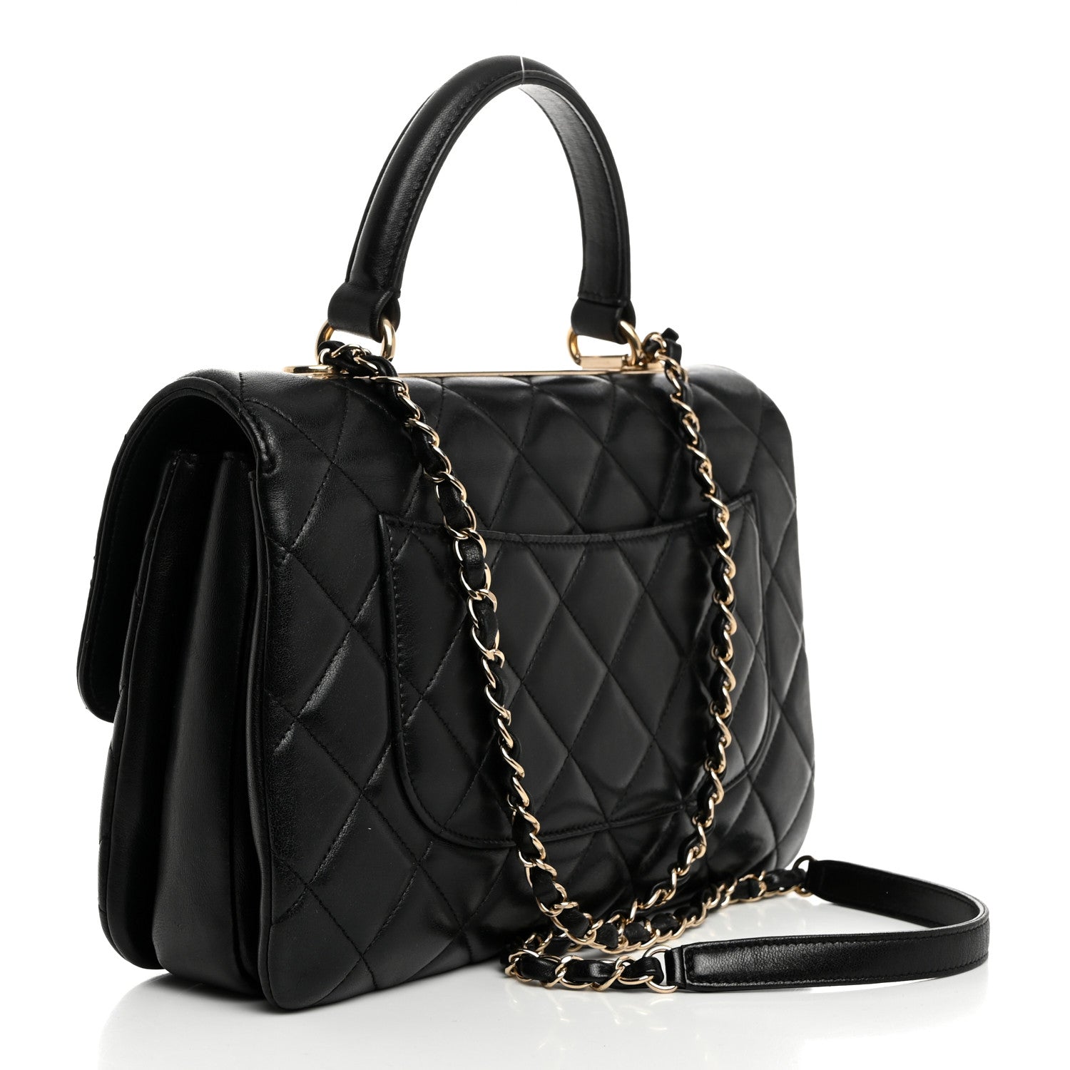 Chanel Lambskin Quilted Medium Trendy CC Flap Dual Handle Bag Black 2 of 9