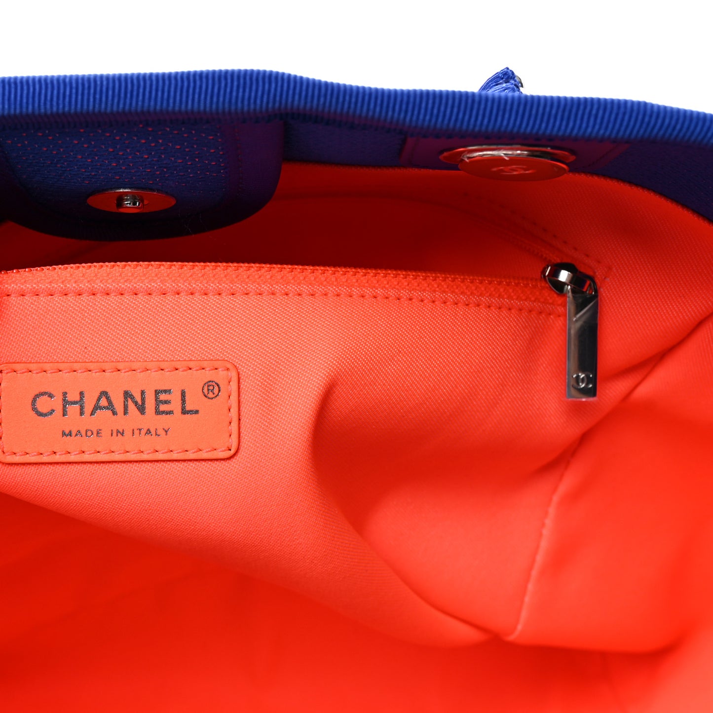 Mixed Fibers Small Deauville Tote Blue Orange