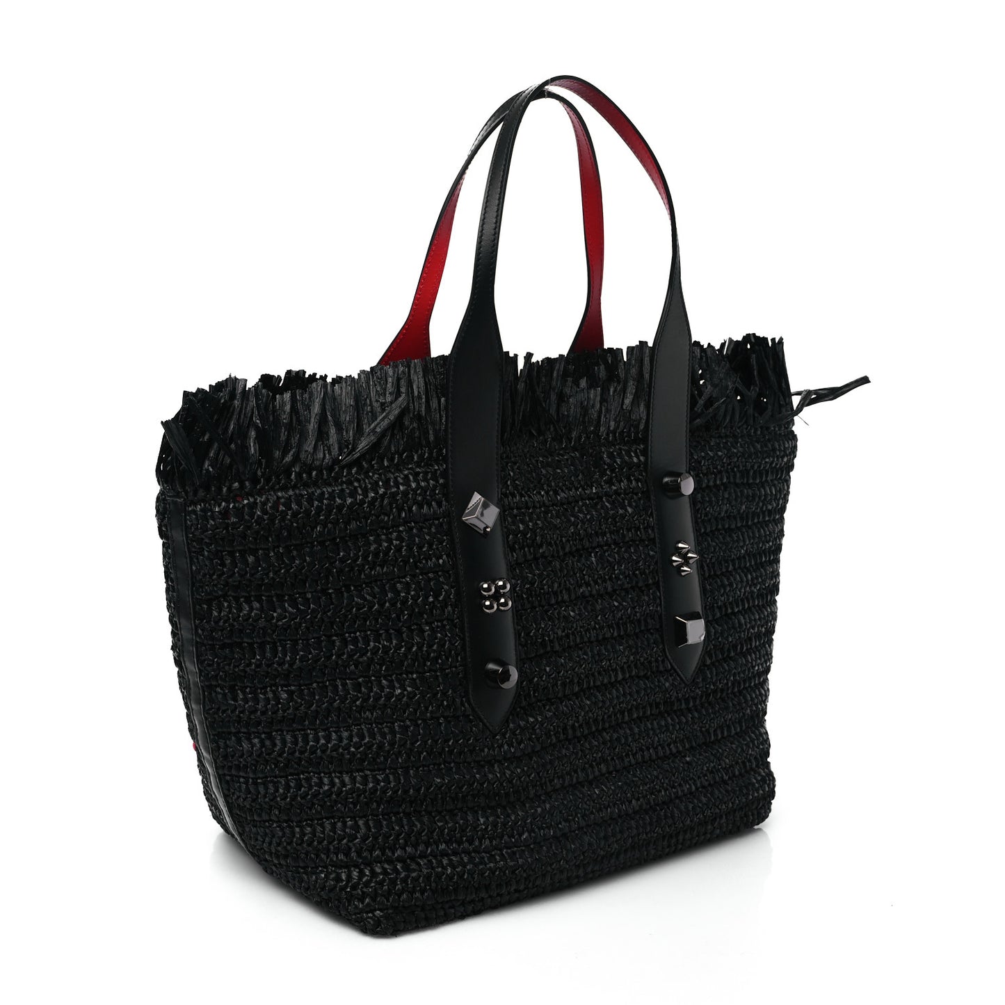 Raffia Medium Frangibus Starlight Tote Black