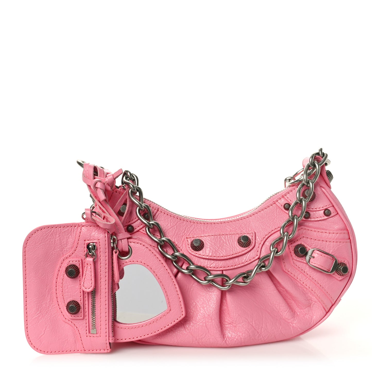 Agneau Arena Le Cagole Chain Shoulder Bag XS Sweet Pink