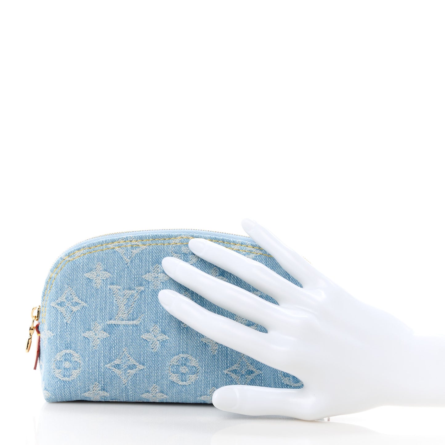 LOUIS VUITTON Denim Monogram Pochette Cosmetique PM Sky Blue