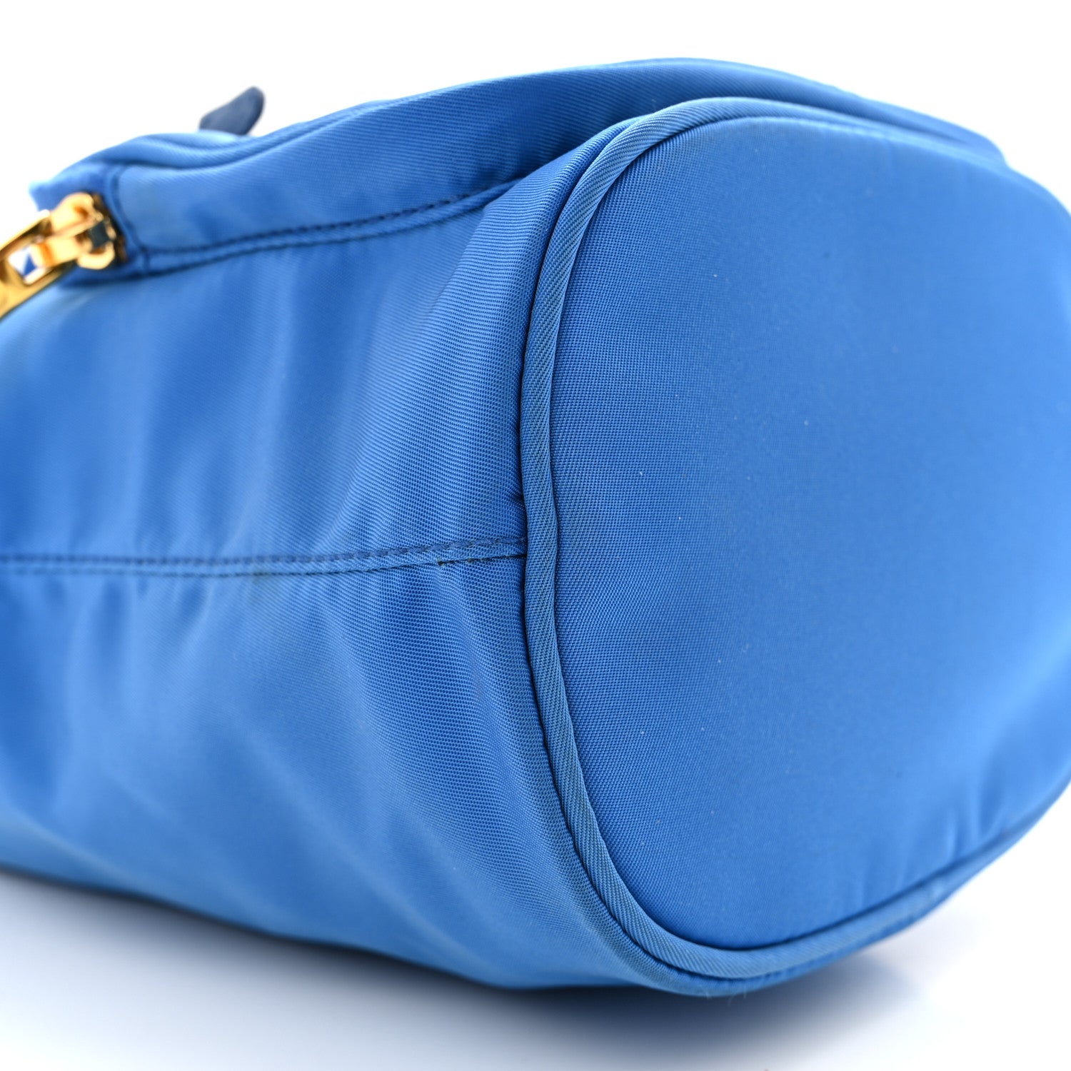 Prada Tessuto Nylon Saffiano Mini Bucket Crossbody Bag Azzurro 9 of 14