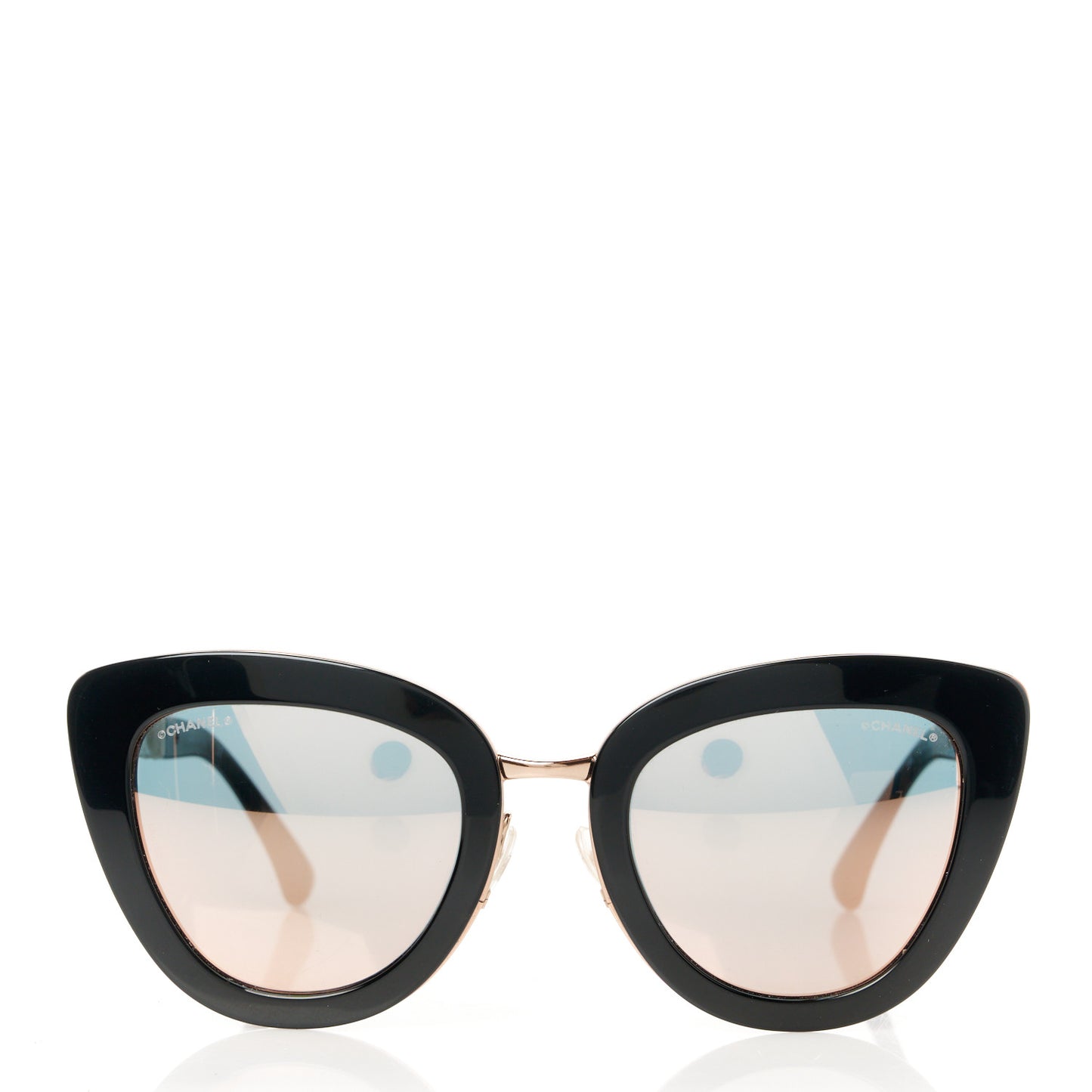 Cat Eye Quilted Sunglasses 5368 Black Pink