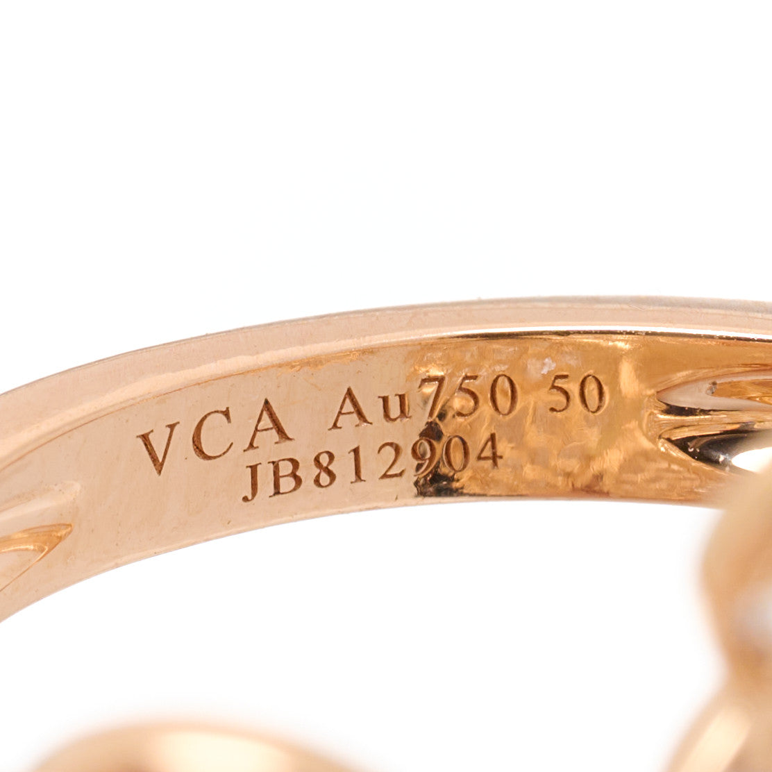Van Cleef & Arpels 18K Rose Gold Diamond Frivole Between The Finger Pave Ring 50 5.5 4 of 4