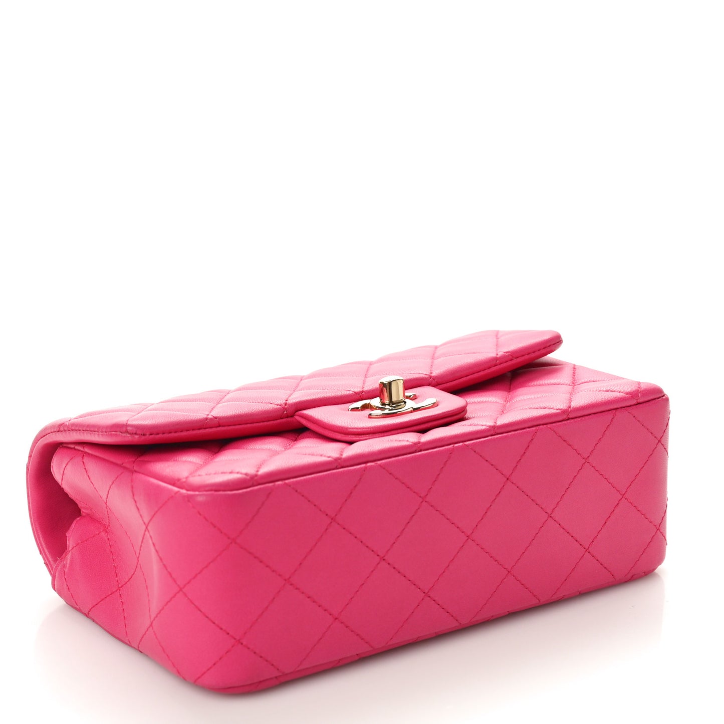 Lambskin Quilted Mini Rectangular Flap Pink