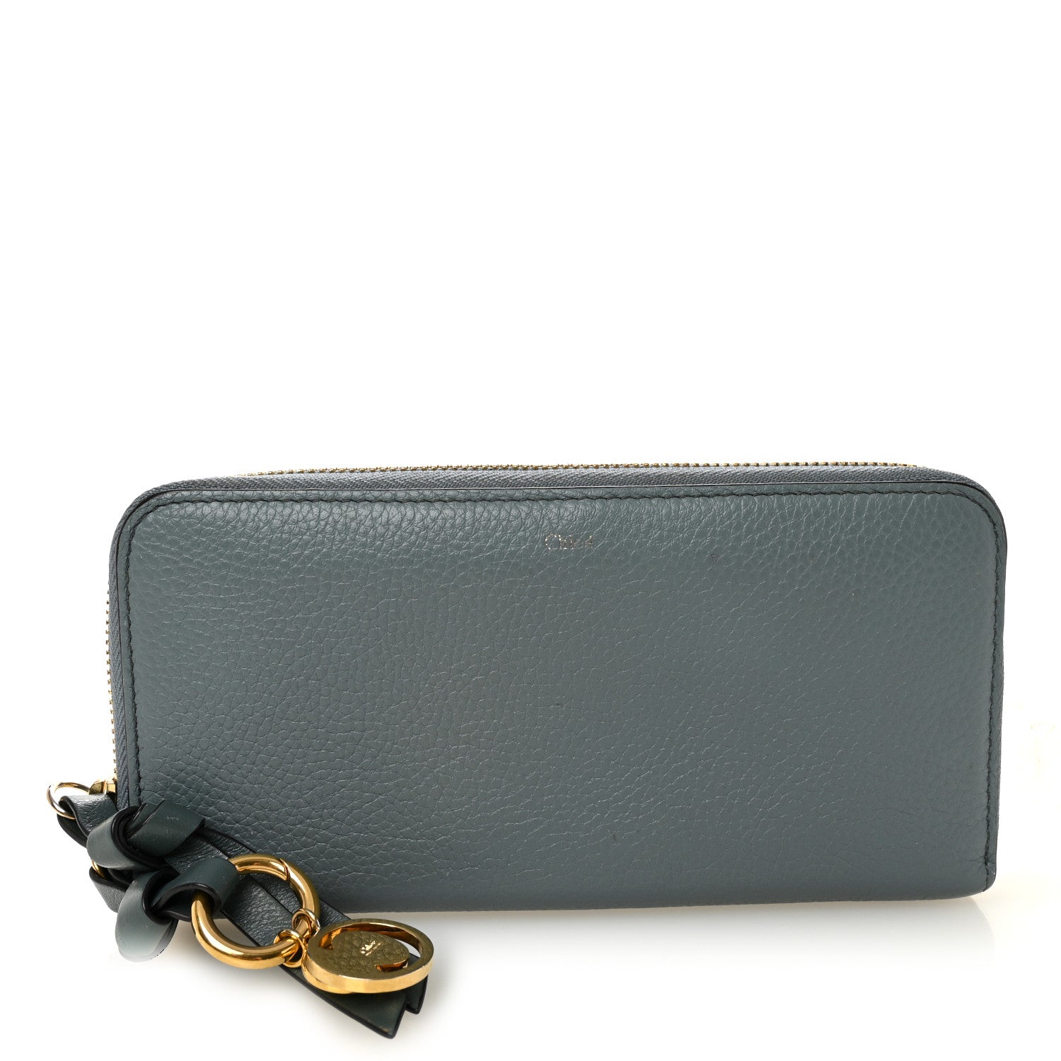 Chloe Grained Calfskin Alphabet Long Zip Around Wallet Cloudy Blue