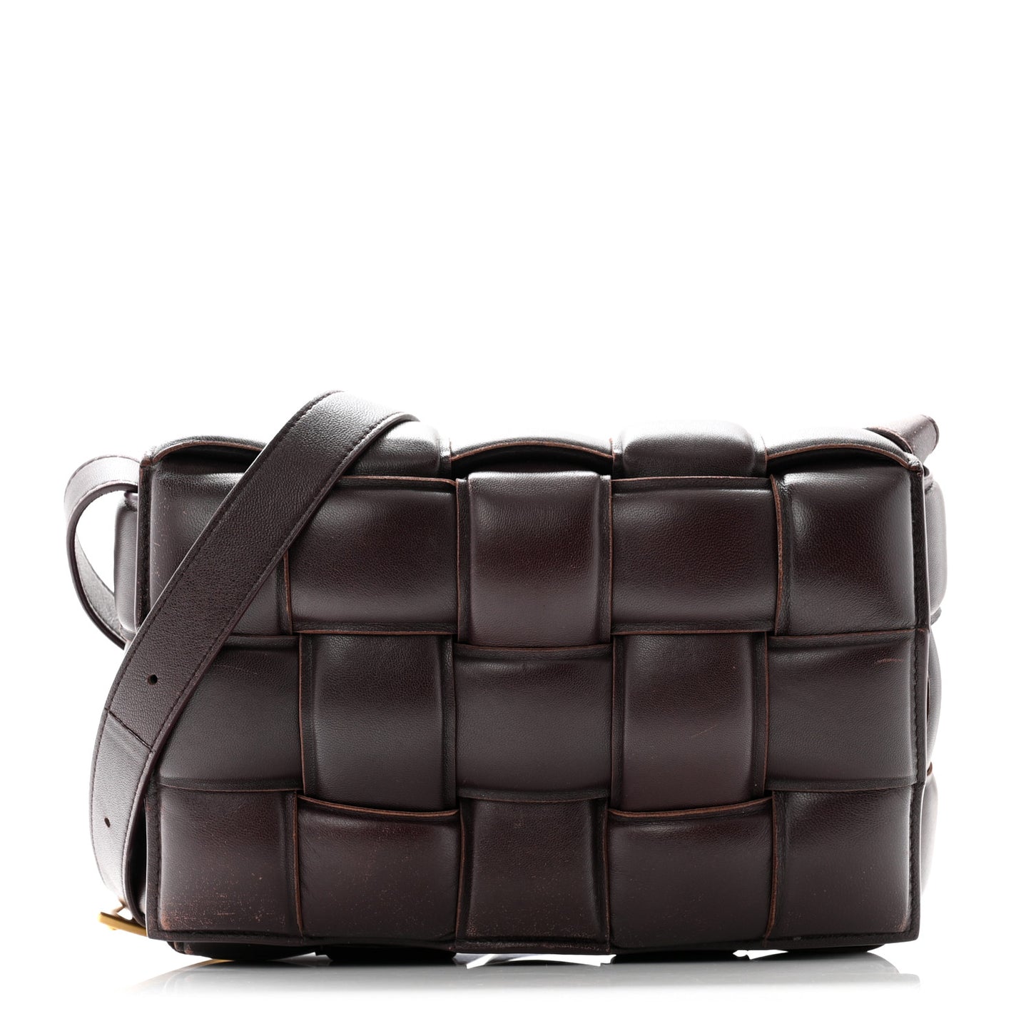 Nappa Maxi Intreccio Padded Cassette Crossbody Bag Grape