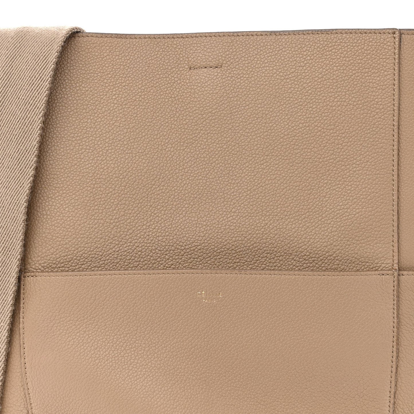 Soft Grained Calfskin Sangle Bucket Bag Dune