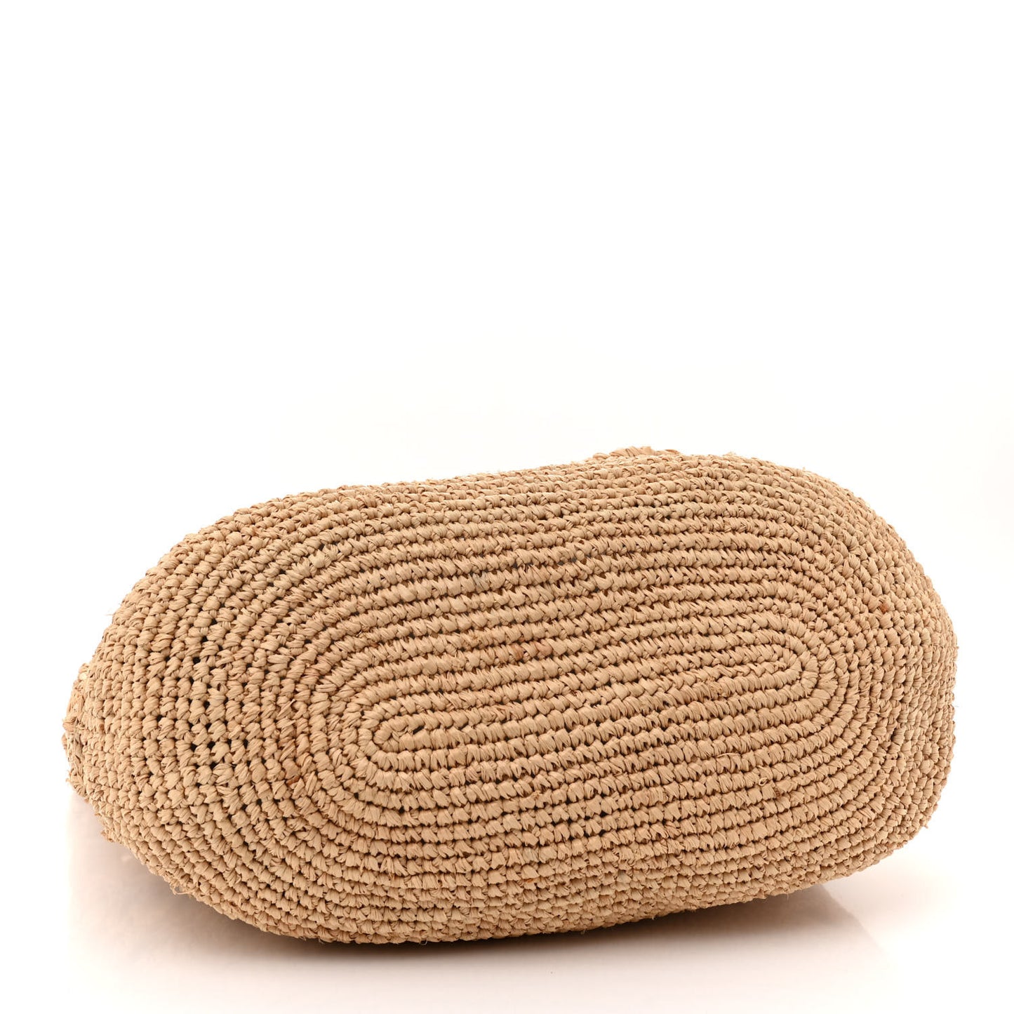 Raffia Crochet Slit Tote Bag Natural Tan