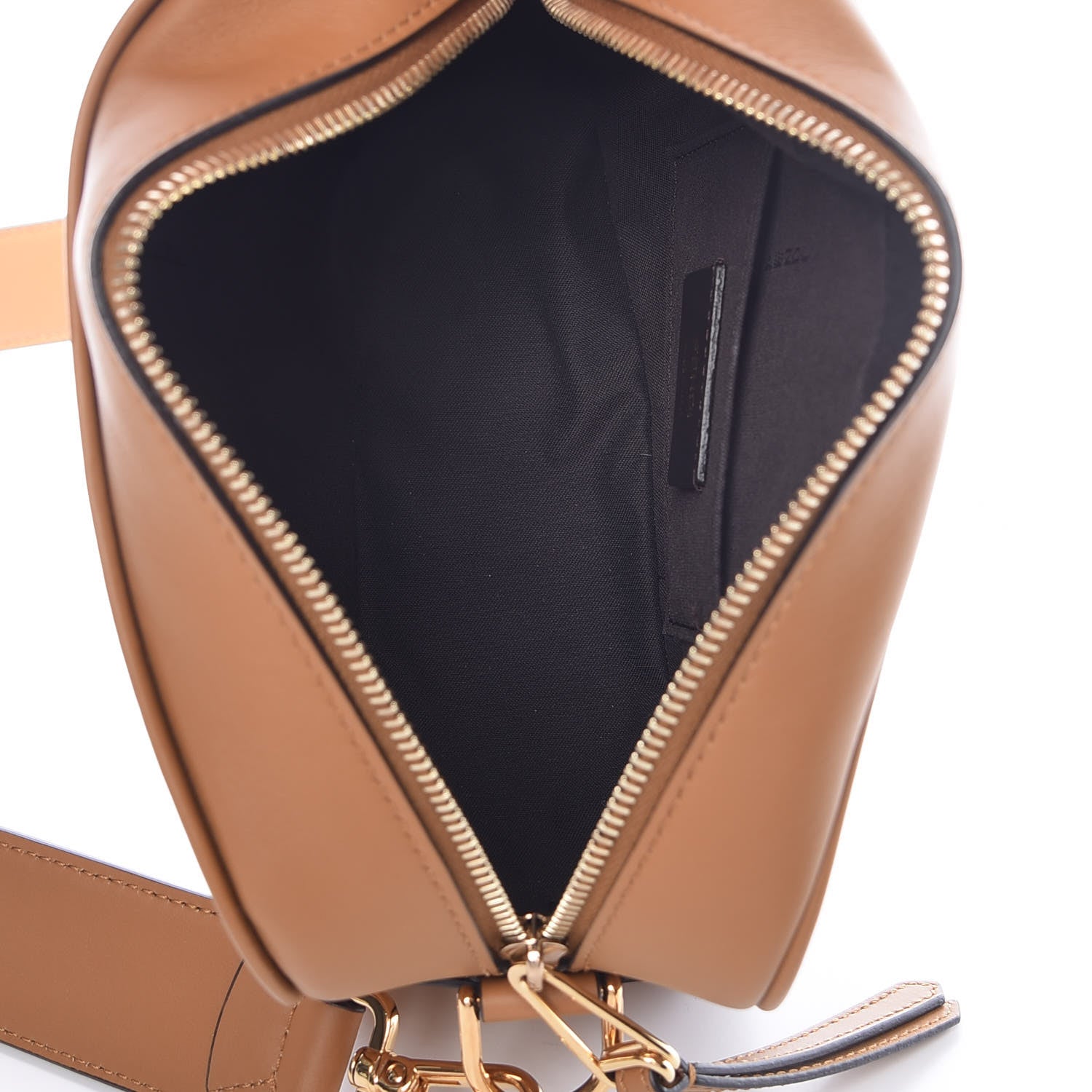 Fendi Glazed Fabric Vitello Century F is Fendi FF 1974 Stamp Patch Camera Case Mogano Panna Caramello 7 of 9