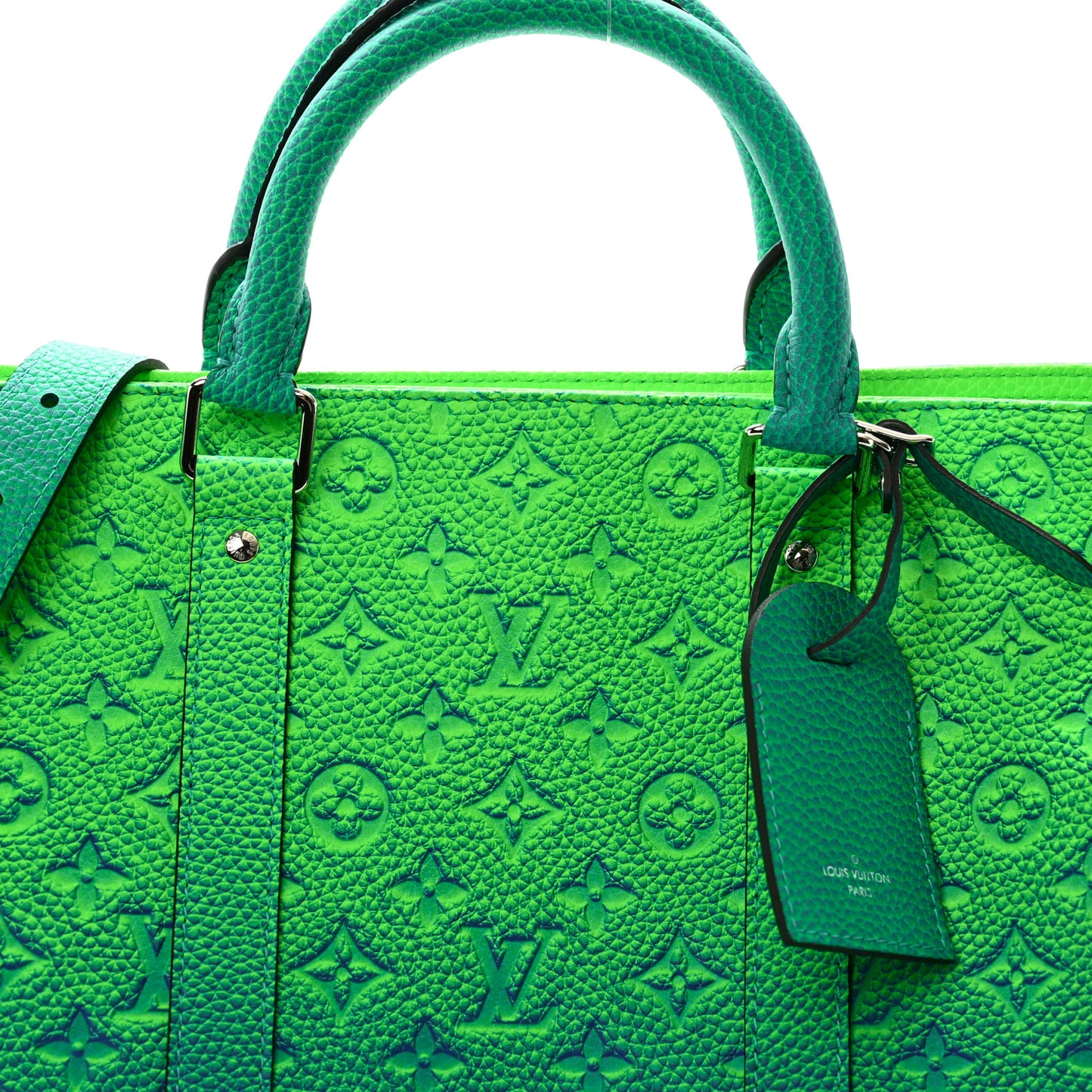 Taurillon Illusion Keepall Tote Bleu Vert