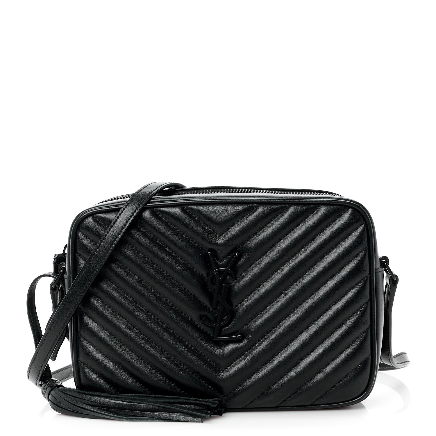 Saint Laurent Calfskin Matelasse Monogram Lou Camera Bag Black 1 of 11