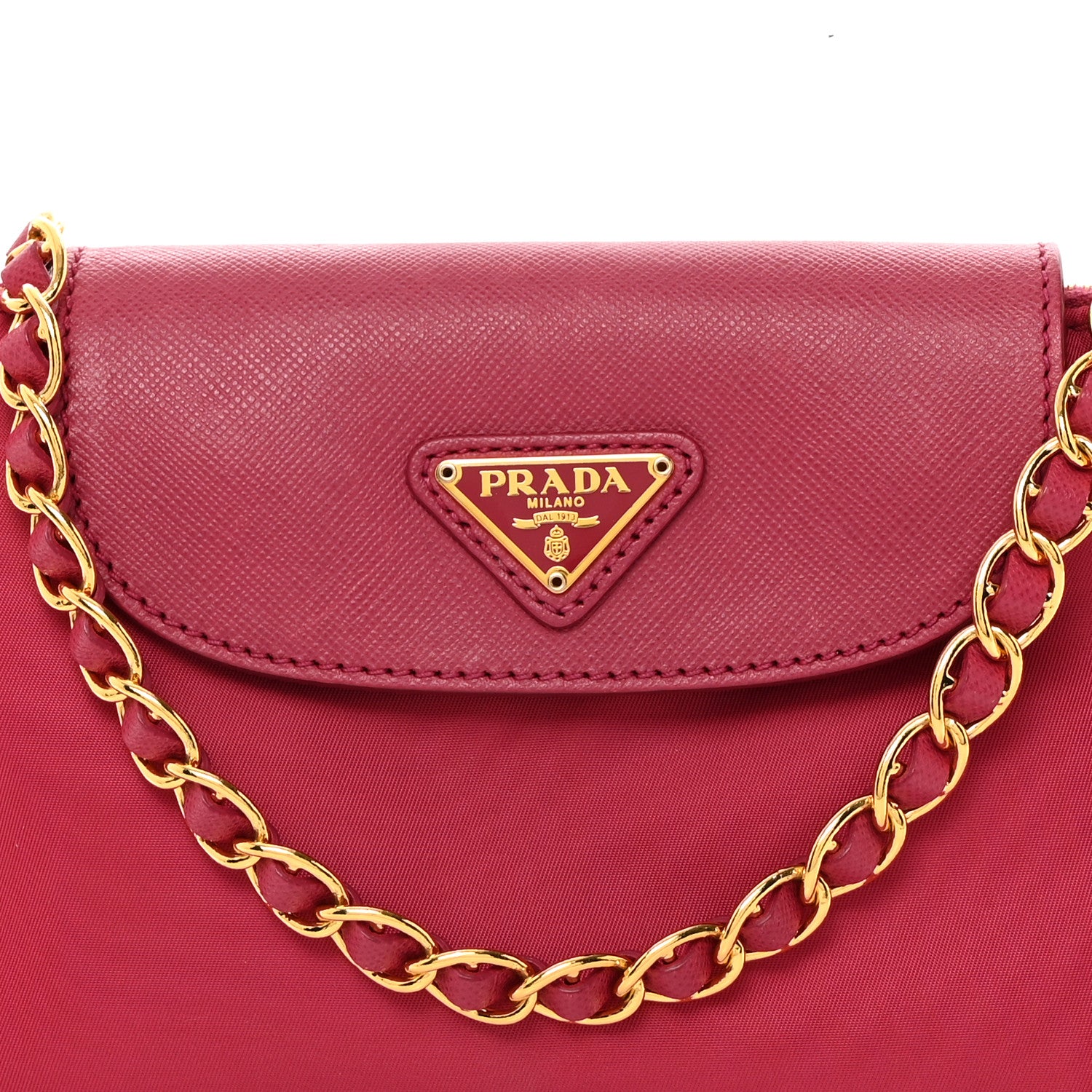 Prada Tessuto Nylon Saffiano Crossbody Bag Ibisco 8 of 12