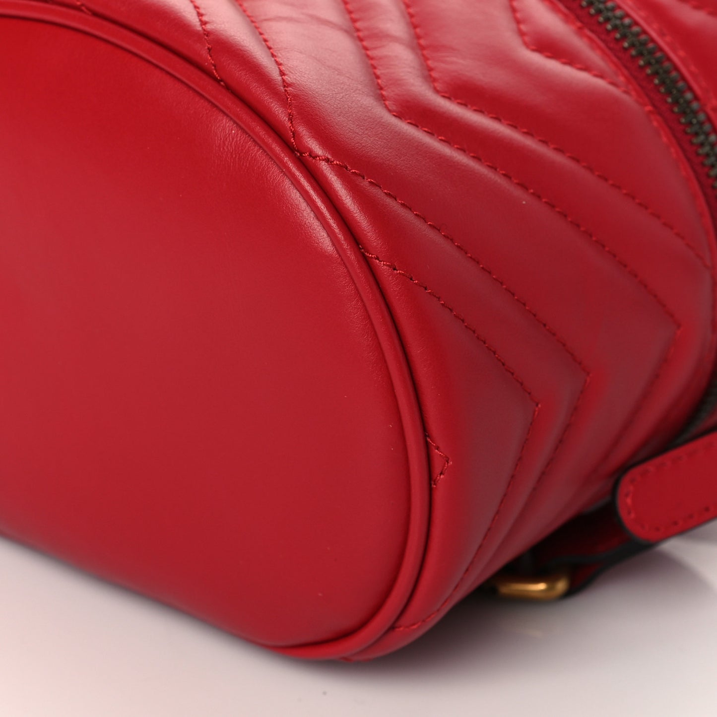 Calfskin Matelasse Mini GG Marmont Round Backpack Hibiscus Red