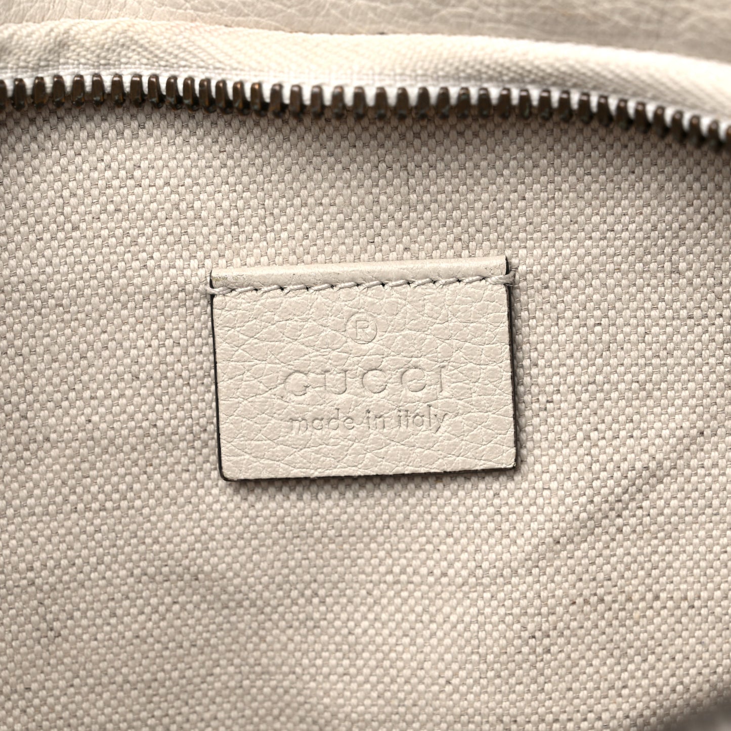 Grained Calfskin Logo Belt Bag White