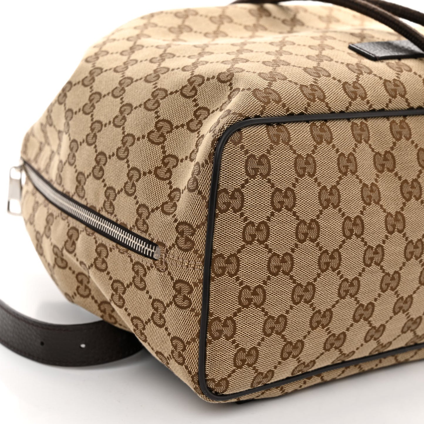 Monogram Dollar Calfskin O Drawstring Backpack Beige Ebony Testa di Moro Dark Chocolate