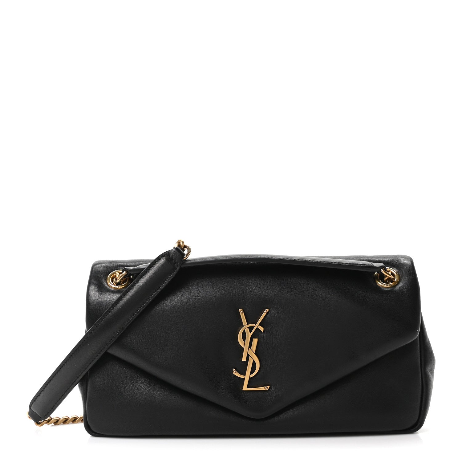 値下げSAINT LOUIS ブラック オブジェ Saint Laurent Plunged Lambskin Calypso Black 1862957 – FASHIONPHILE