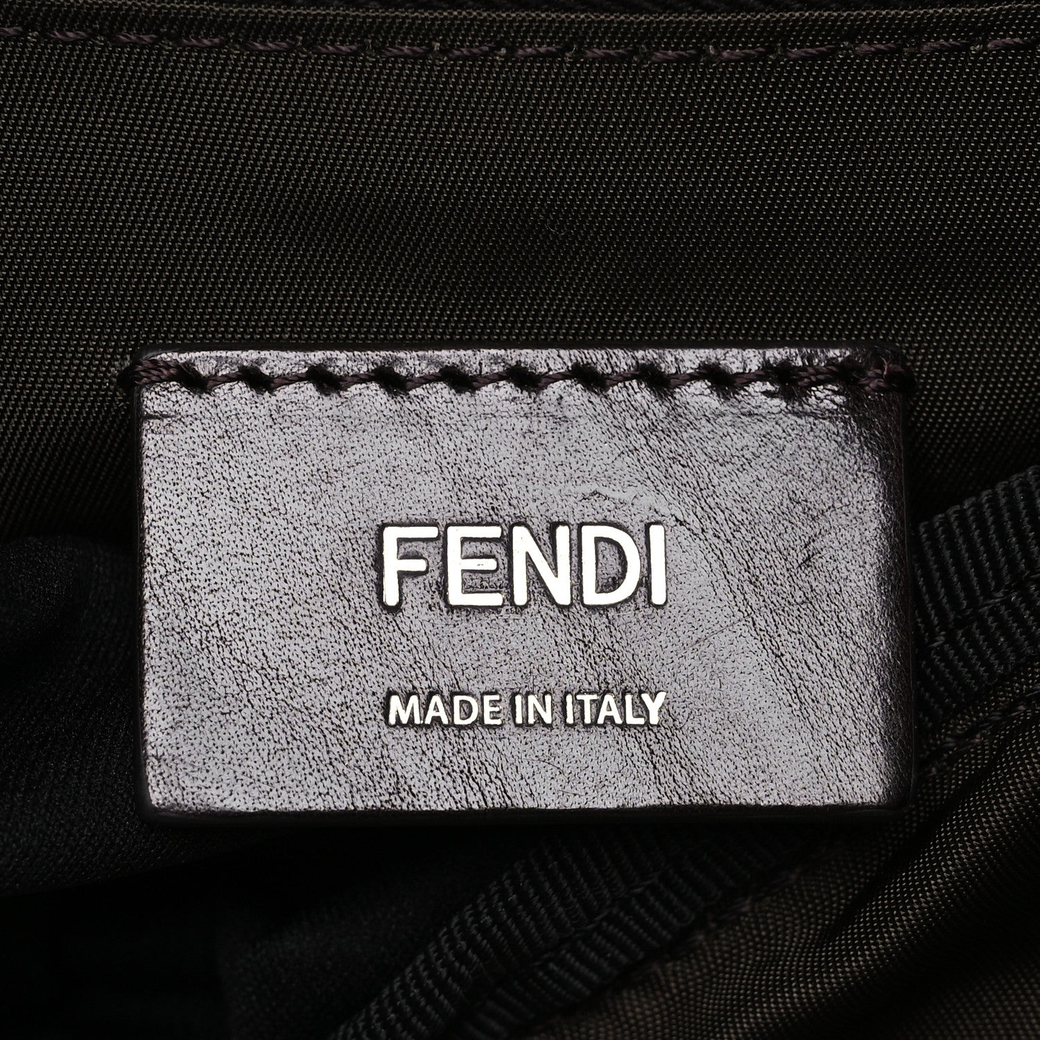 Fendi Recycled Fabric Jacquard Vitello Astro FF 1974 Small Fendiness Backpack Tobacco Moro Black 6 of 10