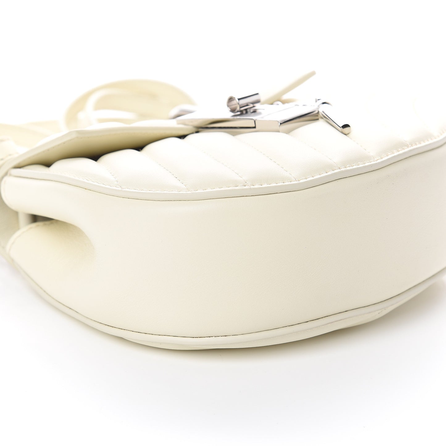 Calfskin Quilted Mini Drew Bijou Shoulder Bag Natural White