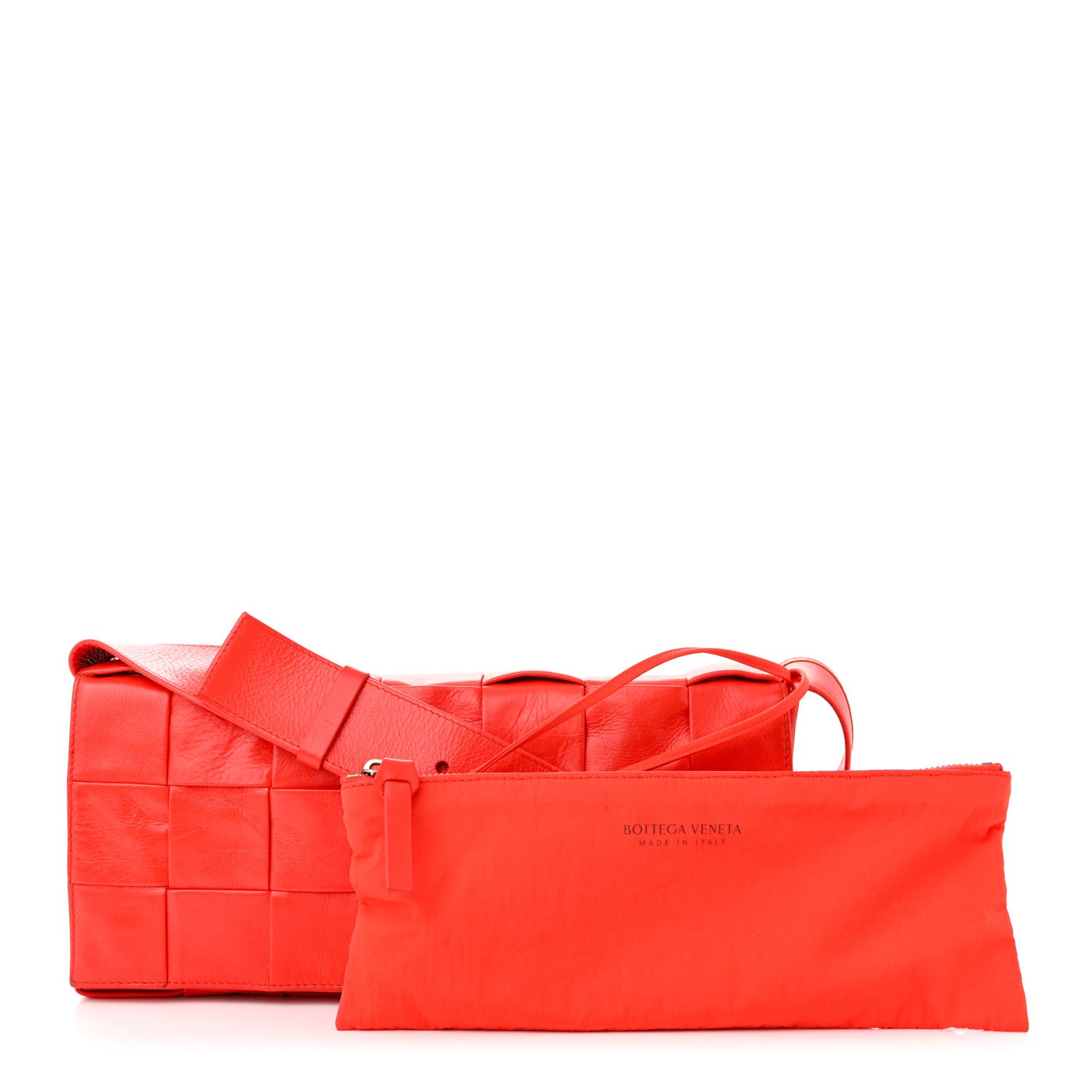 Bottega Veneta Paper Calfskin Intrecciato Stretch Cassette Bright Red 1 of 15