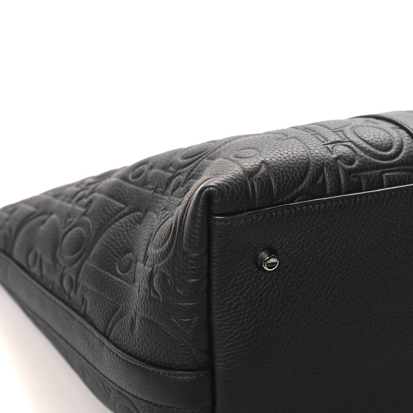 Grained Calfskin Embossed Dior Gravity Weekender 40 Black
