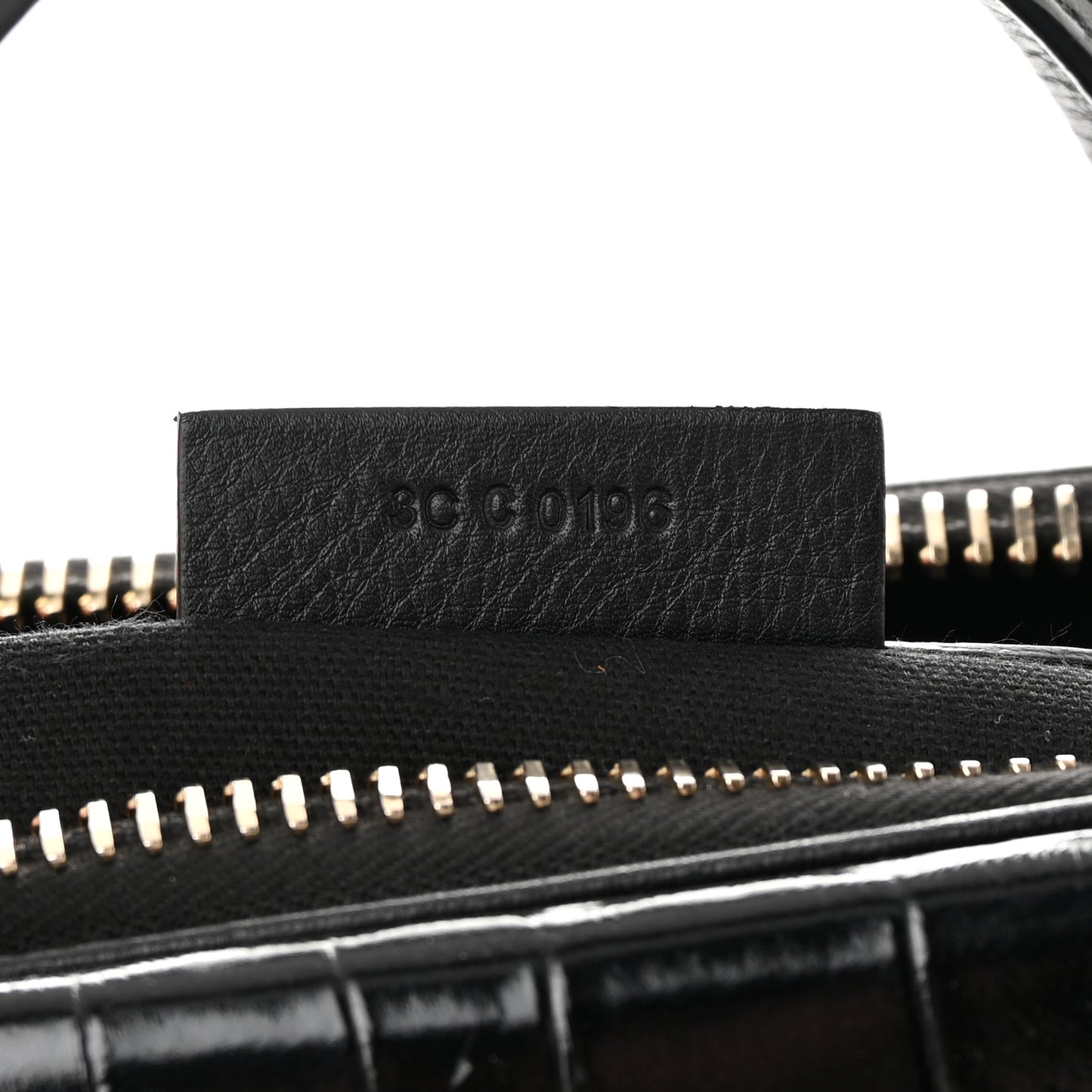 Calfskin Crocodile Embossed Medium Antigona Black
