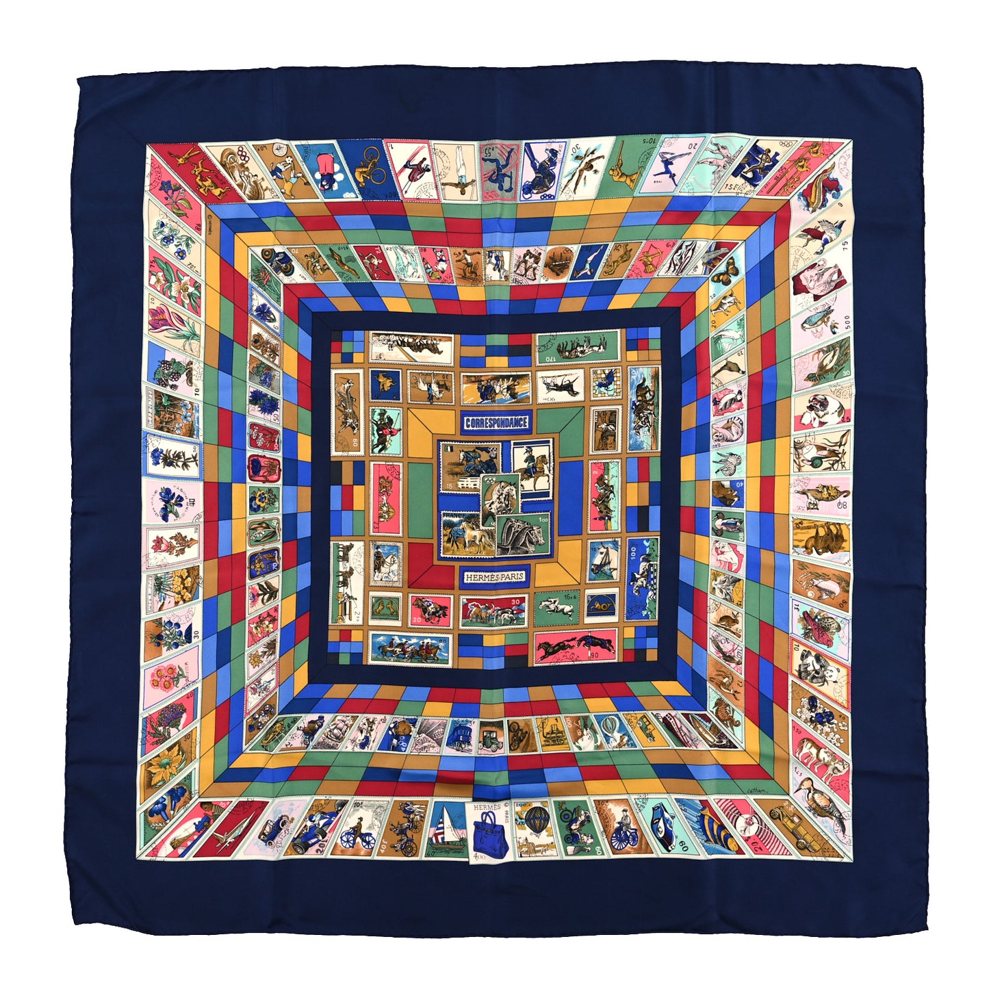 Silk Correspondance Scarf 90