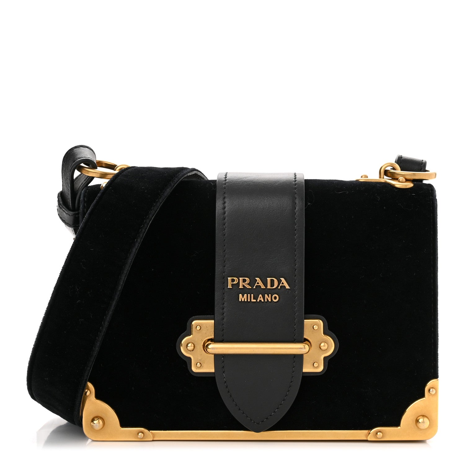 Prada Velvet City Calfskin Cahier Bag Black 1 of 9