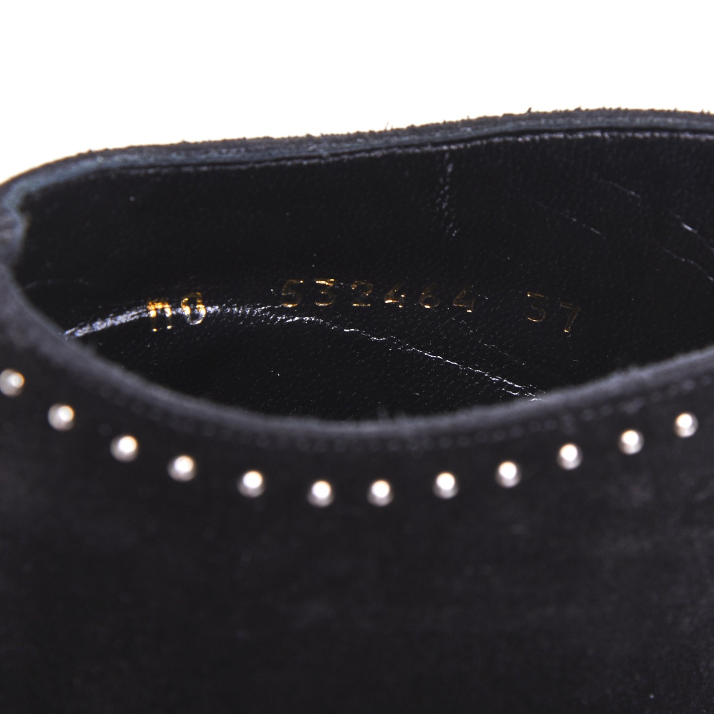 Suede Blaze Studded Laced Ankle Boots 37 Black