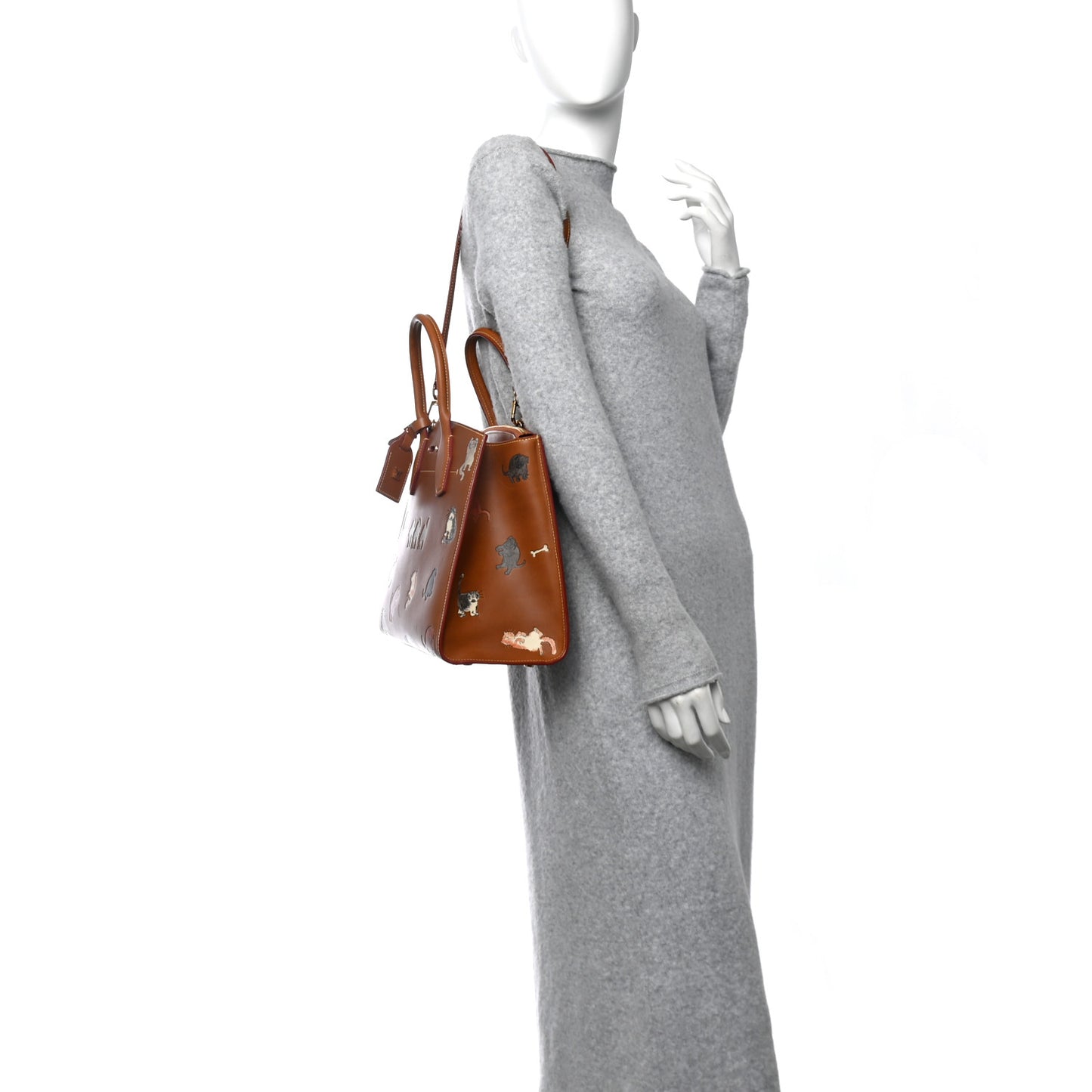 Calfskin Catogram City Steamer MM Chataigne